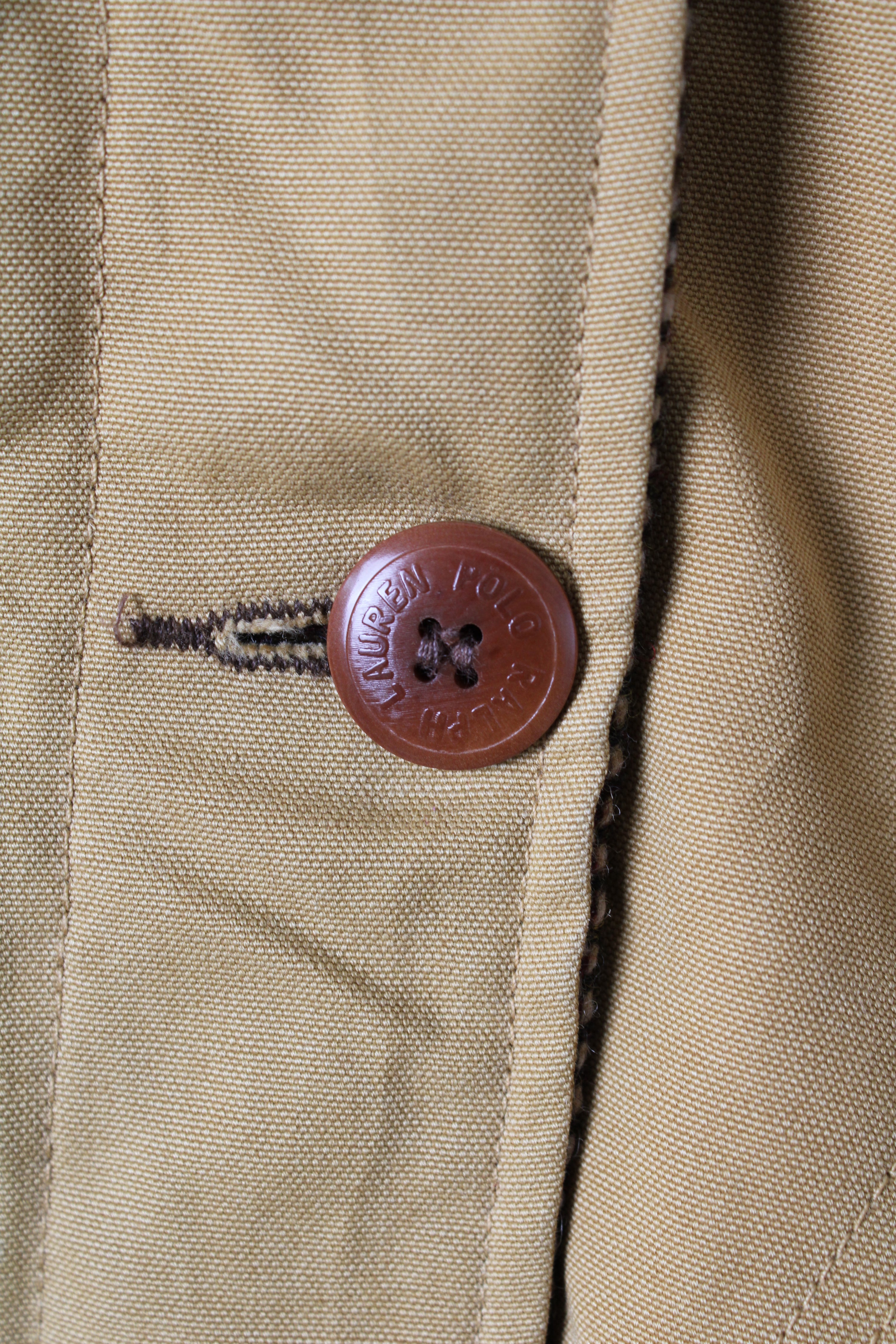 RALPH LAUREN HUNTING JACKET REVERSIBLE WOOL/CANVAS - L