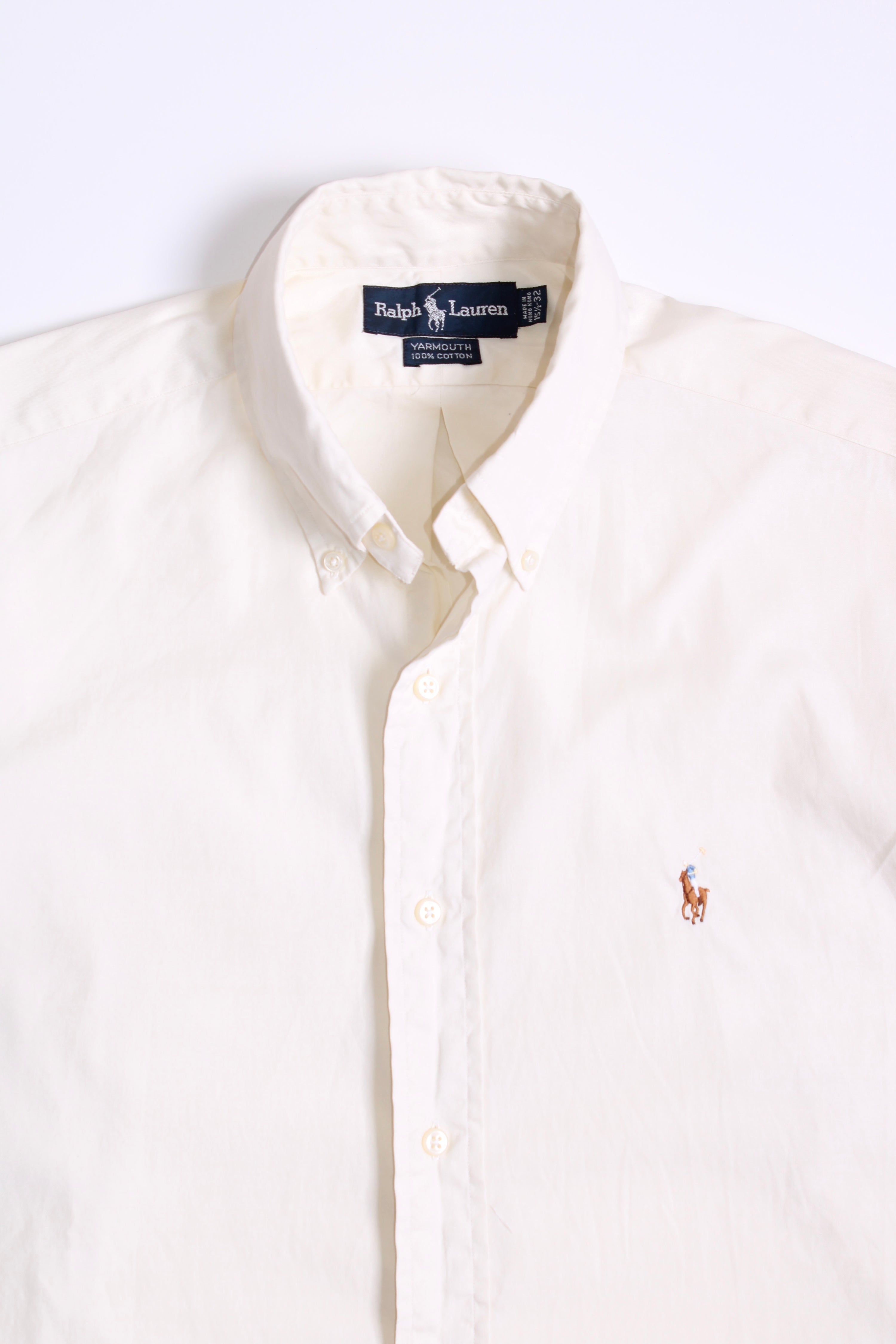RALPH LAUREN BUTTON DOWN COTTON SHIRT BUTTER - M/L