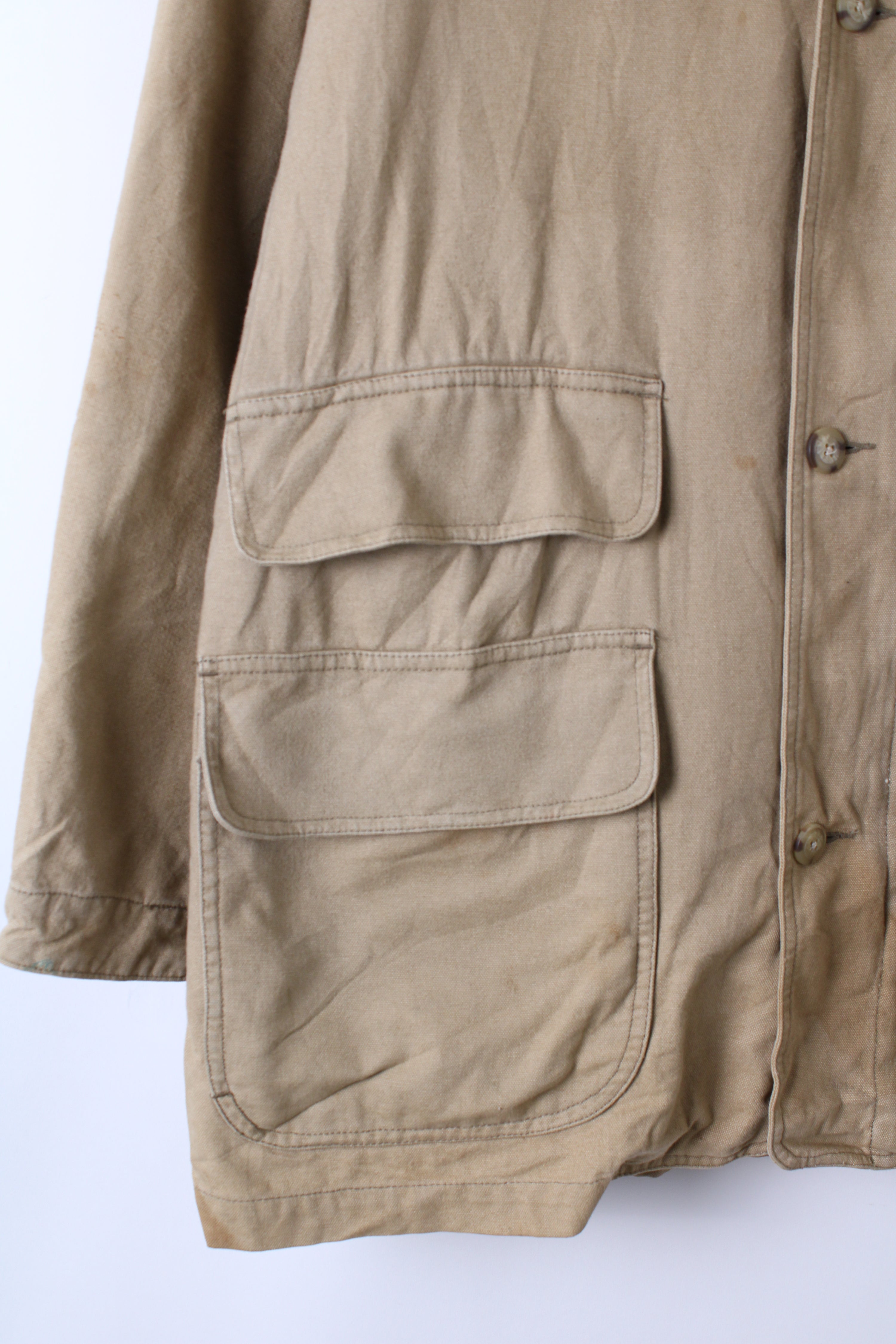 VINTAGE HUNTING JACKET CANVAS FADED BEIGE - L