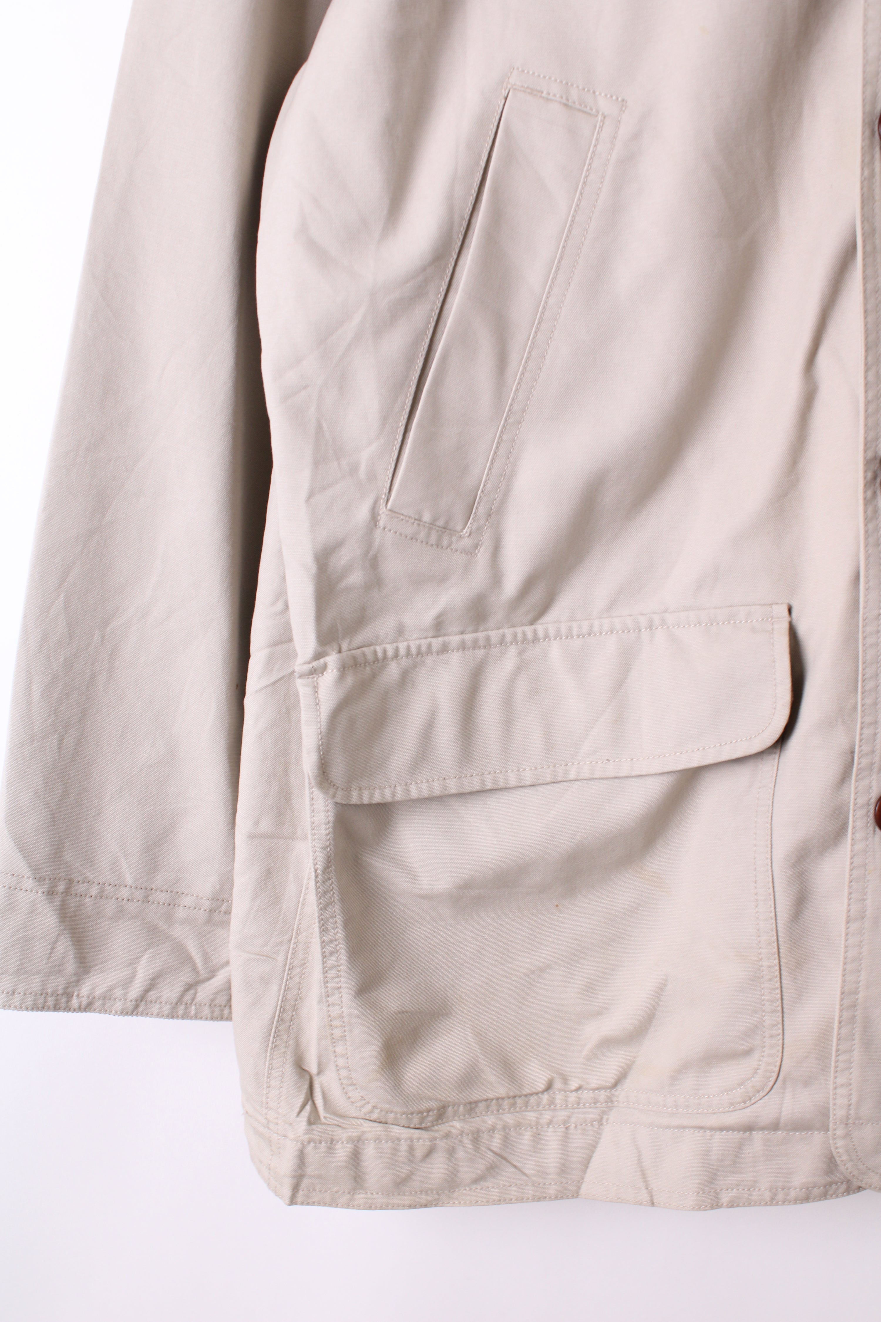 LL BEAN VINTAGE HUNTING JACKET CANVAS BEIGE - L
