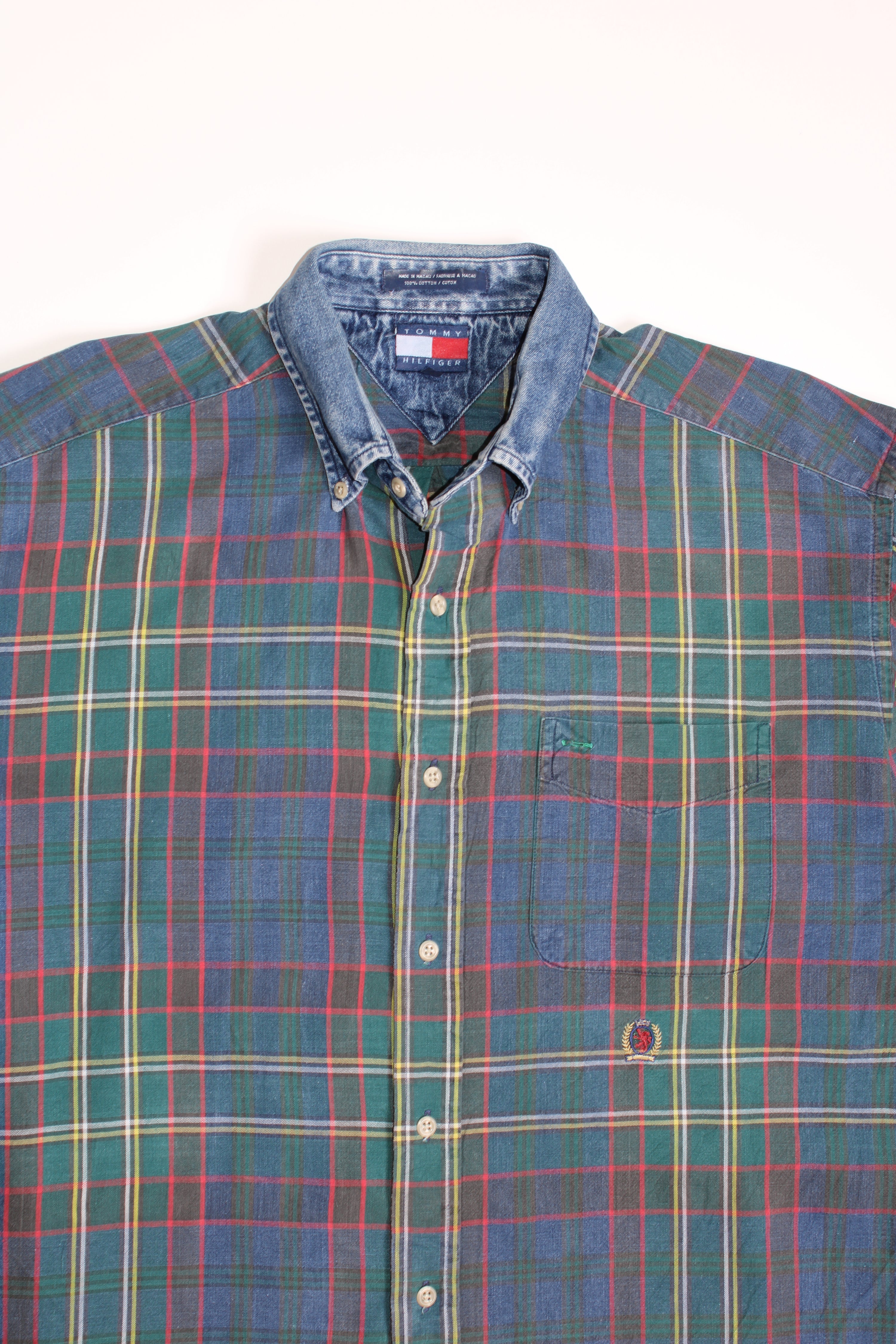 TOMMY HILFIGER VINTAGE CHECKED COTTON SHIRT - M