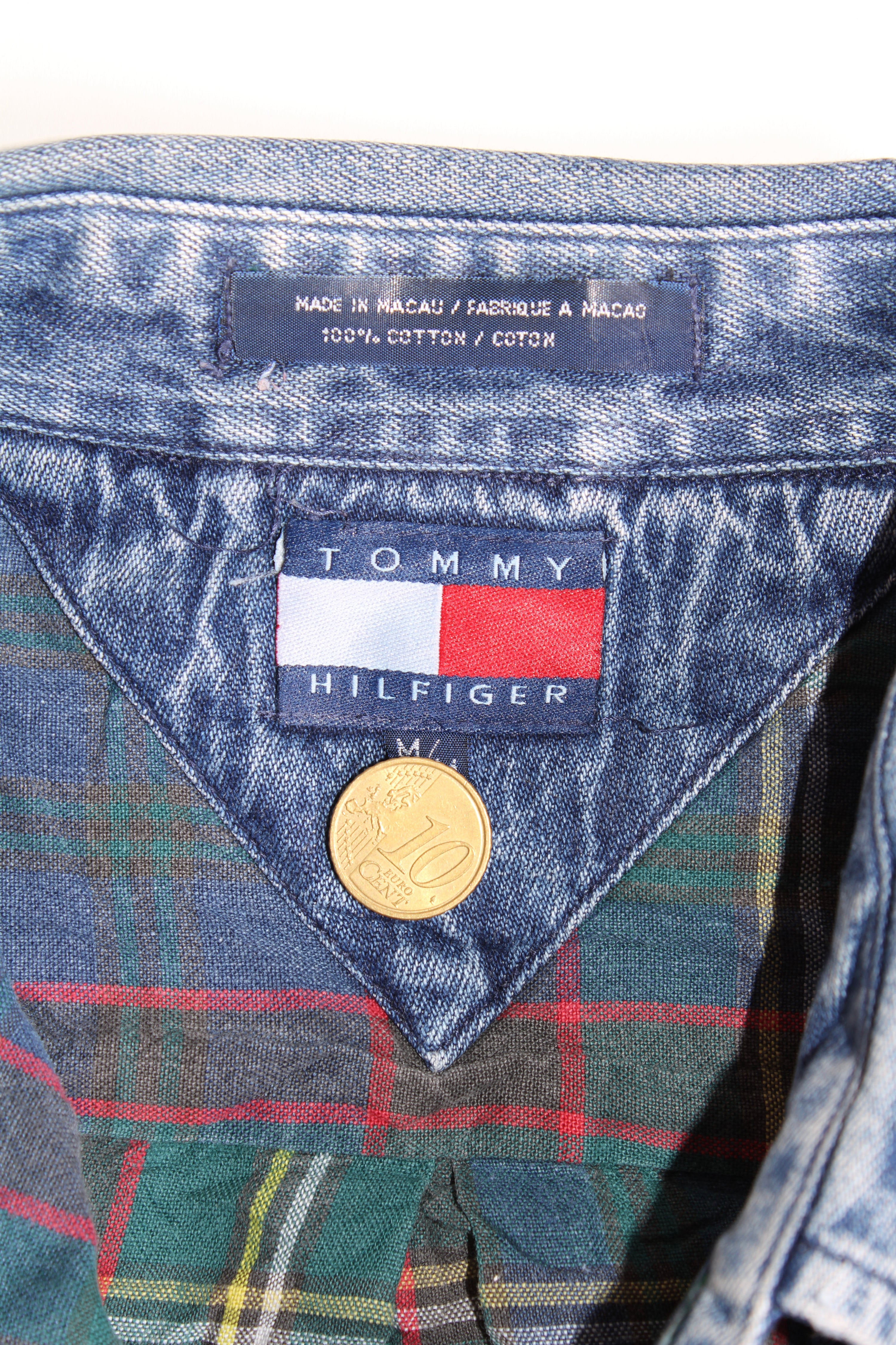 TOMMY HILFIGER VINTAGE CHECKED COTTON SHIRT - M