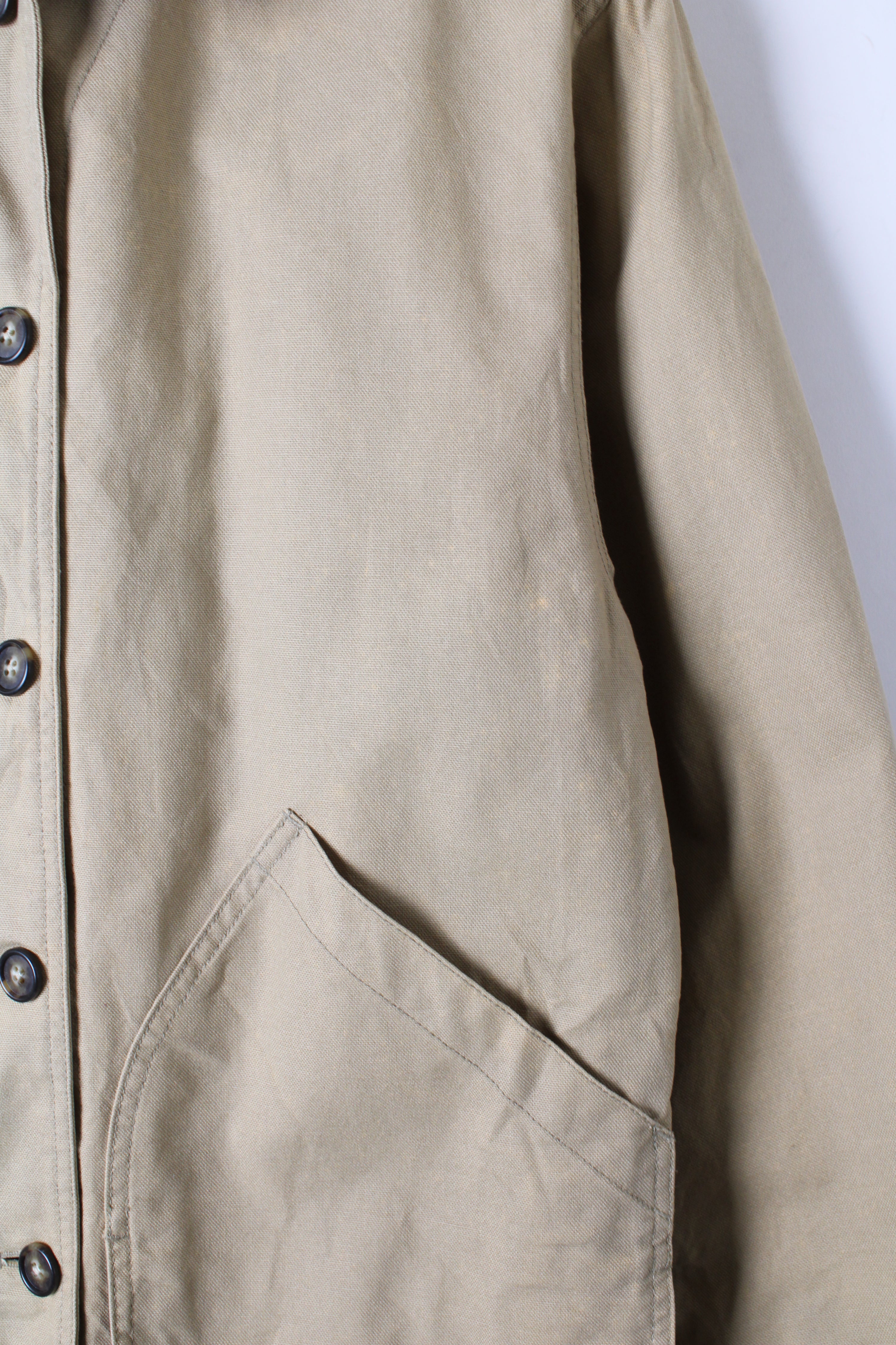 LANDS END VINTAGE HUNTING JACKET COTTON BEIGE - S/M