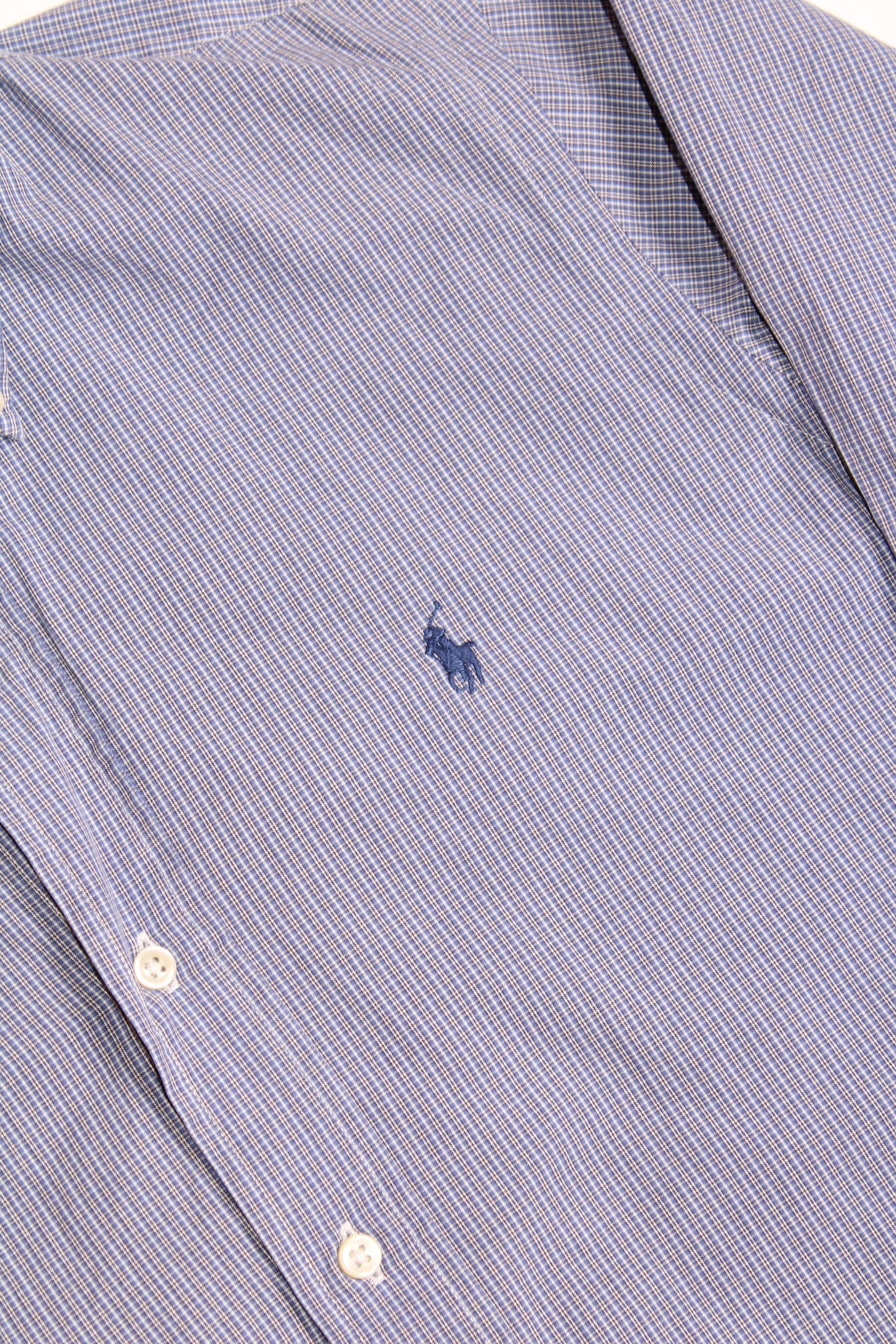RALPH LAUREN BUTTON DOWN CHECKED SHIRT - M