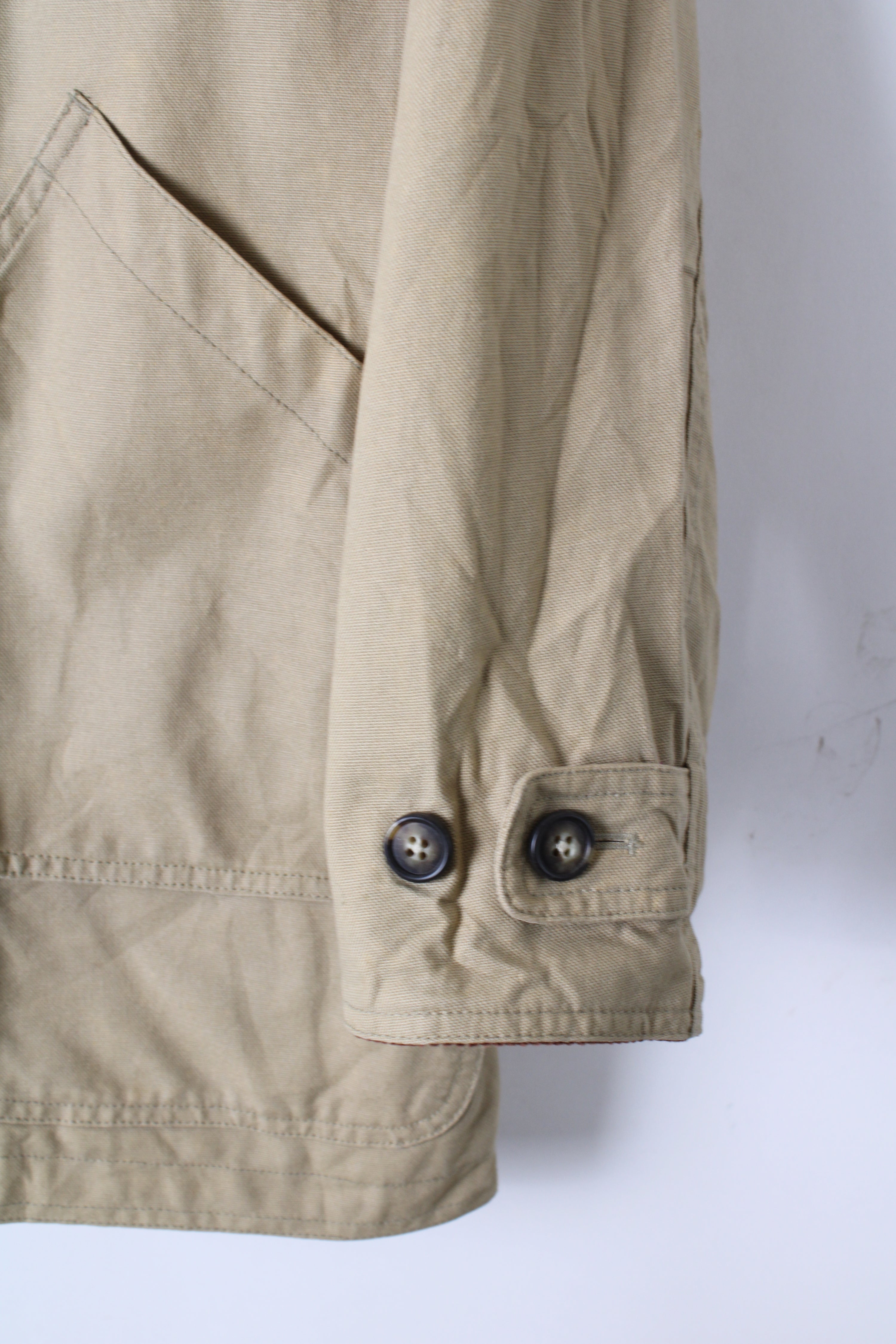 LANDS END VINTAGE HUNTING JACKET COTTON BEIGE - S/M
