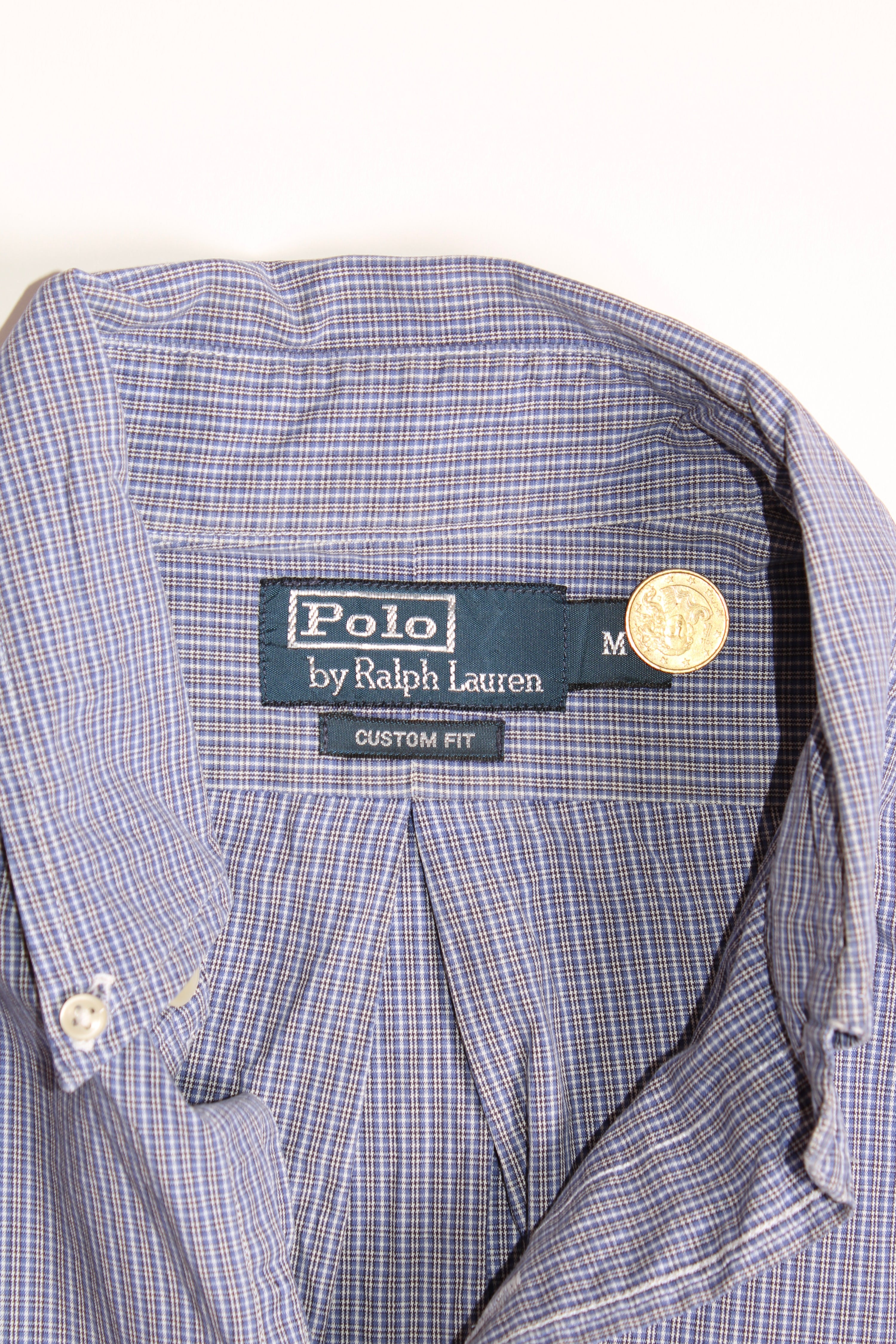RALPH LAUREN BUTTON DOWN CHECKED SHIRT - M