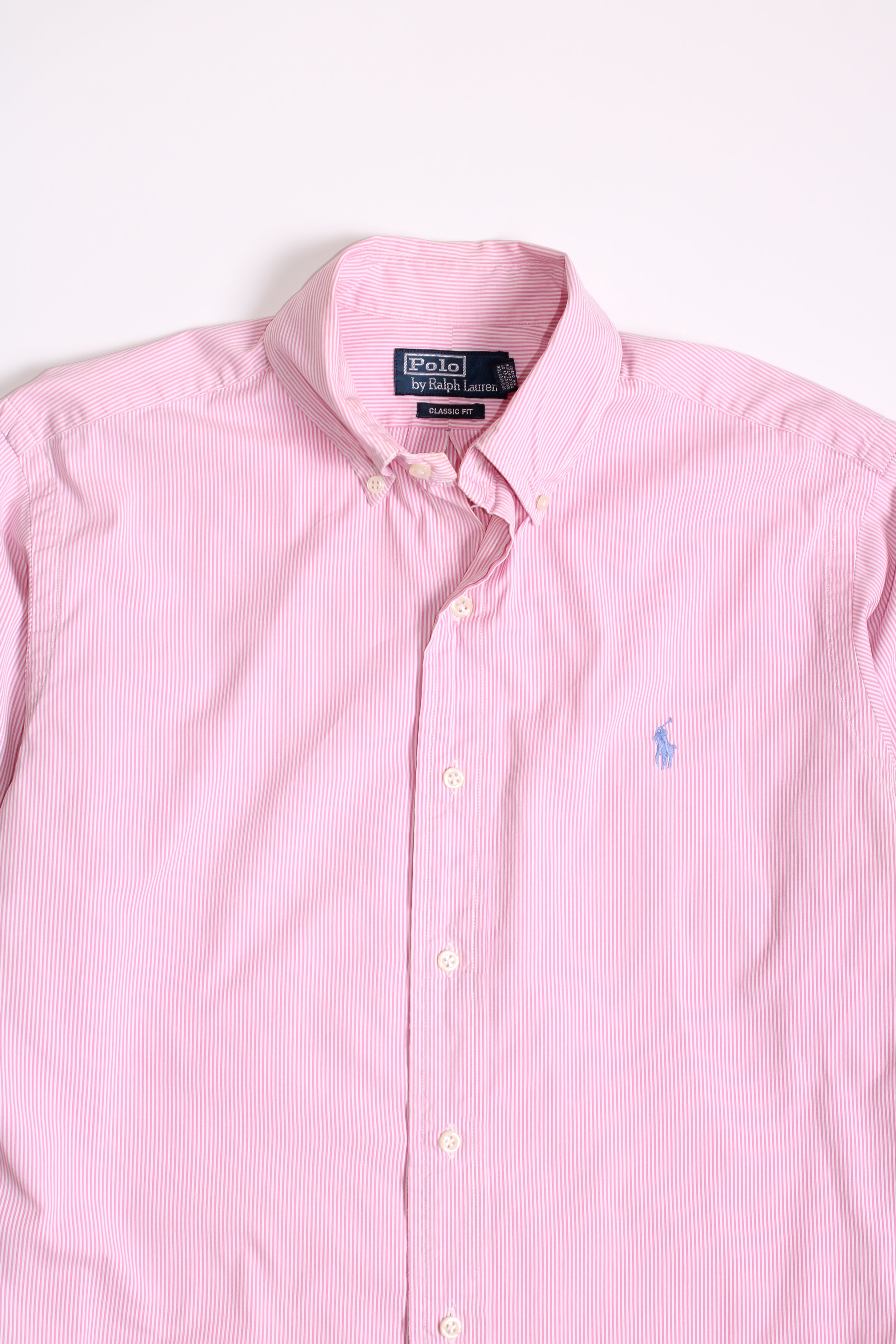 RALPH LAUREN BUTTON DOWN STRIPED COTTON SHIRT - M