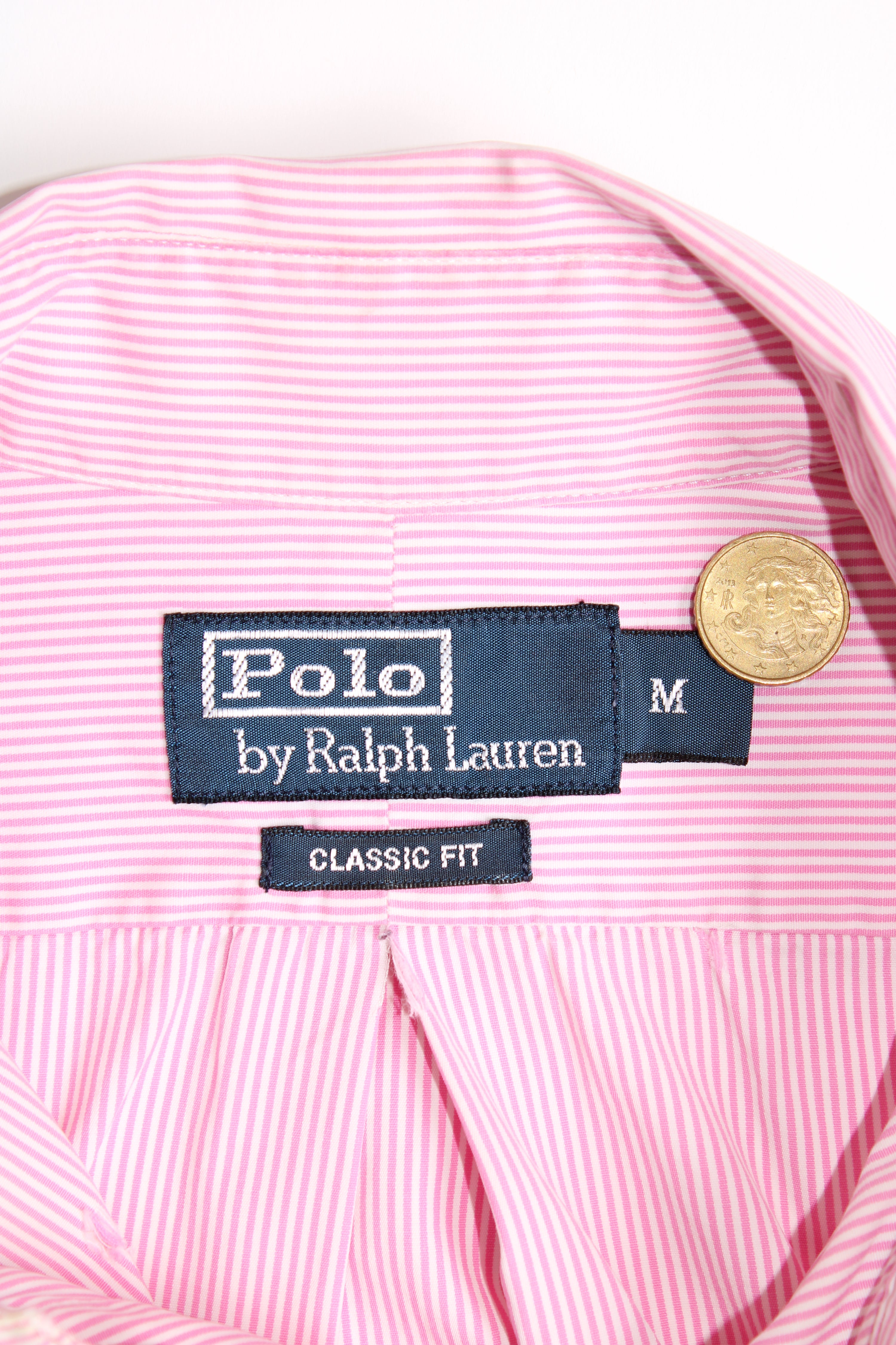 RALPH LAUREN BUTTON DOWN STRIPED COTTON SHIRT - M