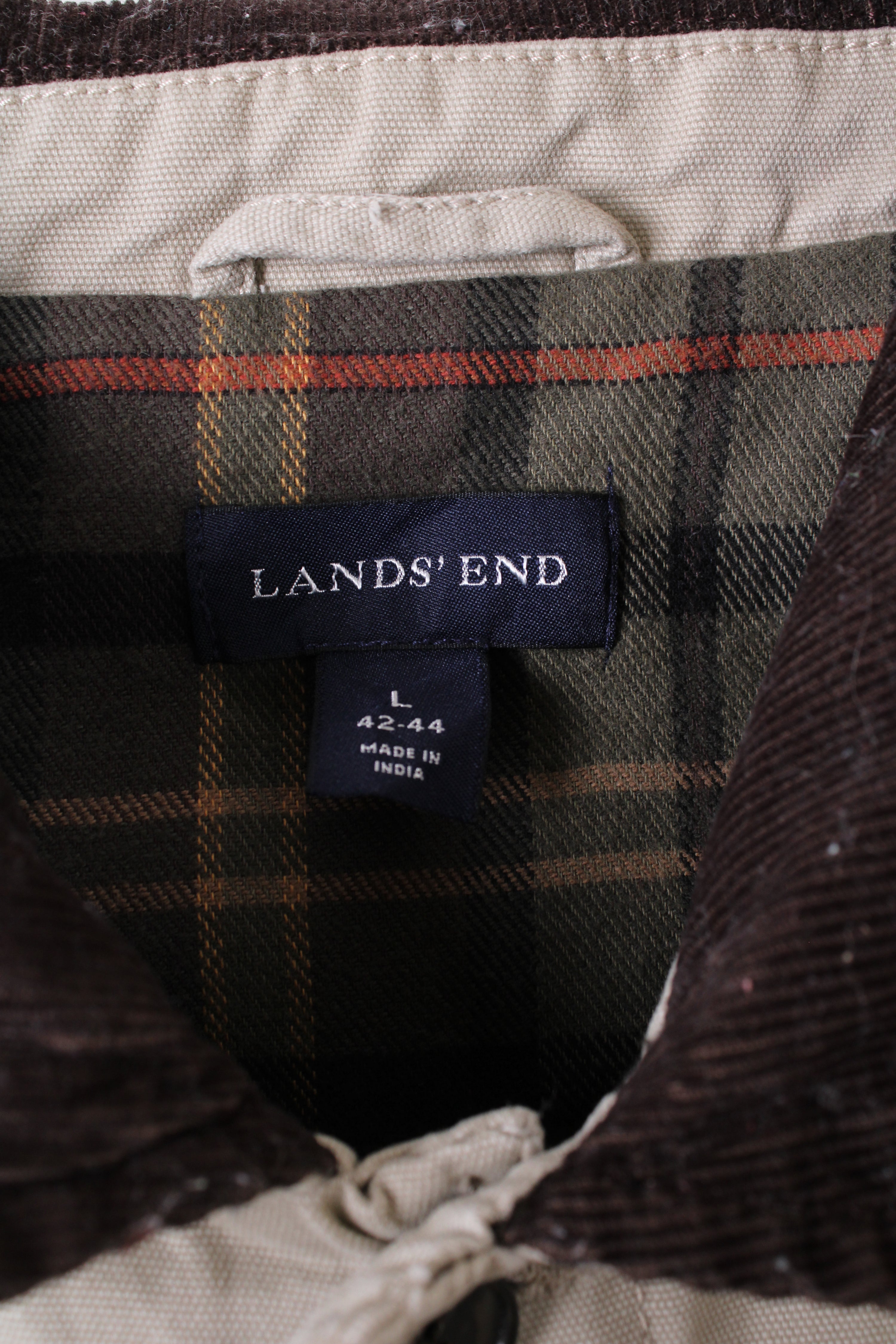 LANDS END VINTAGE HUNTING JACKET COTTON BEIGE - L