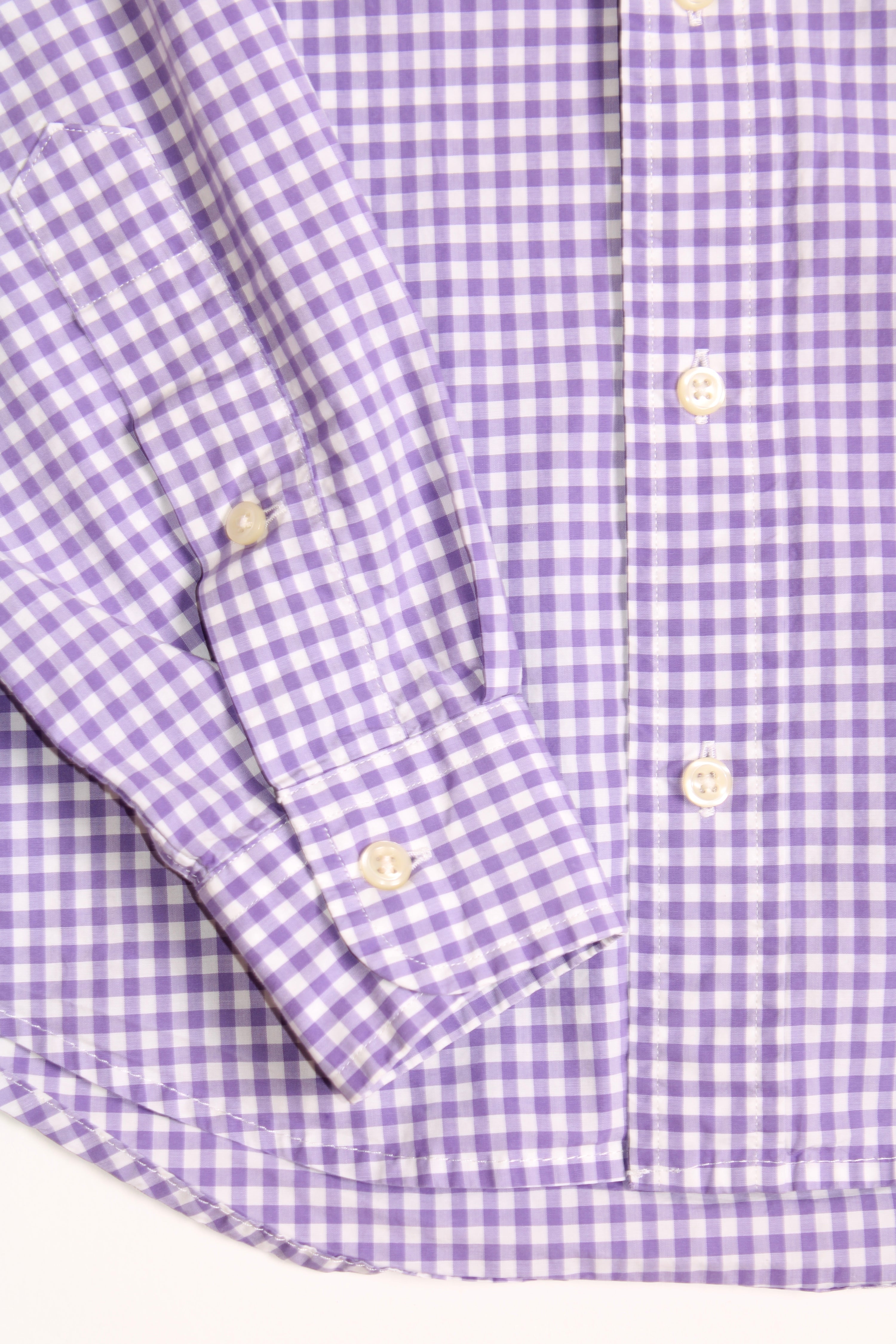 RALPH LAUREN COTTON CHECKED SHIRT WHITE PINK - S
