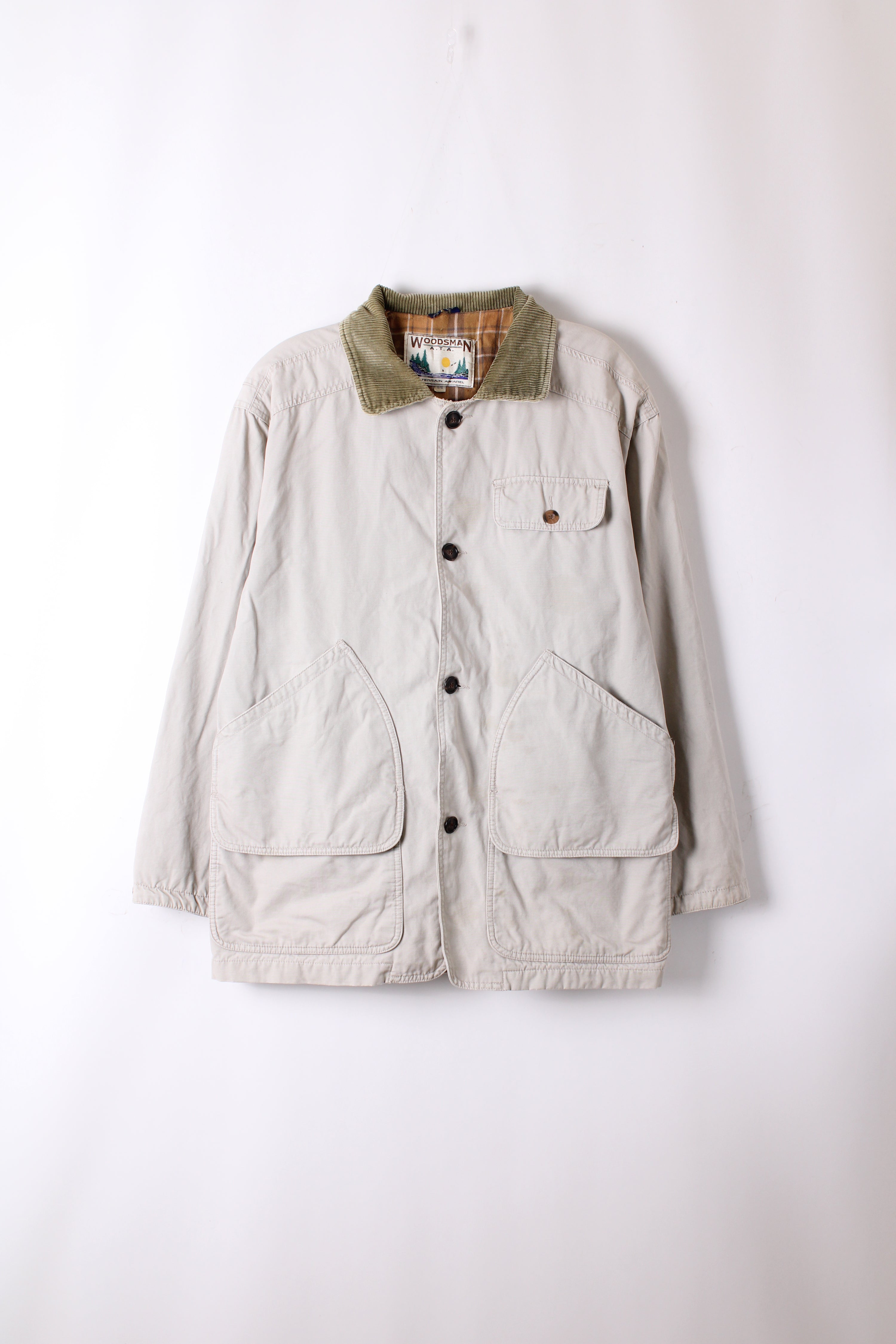 VINTAGE HUNTING JACKET COTTON BEIGE - L