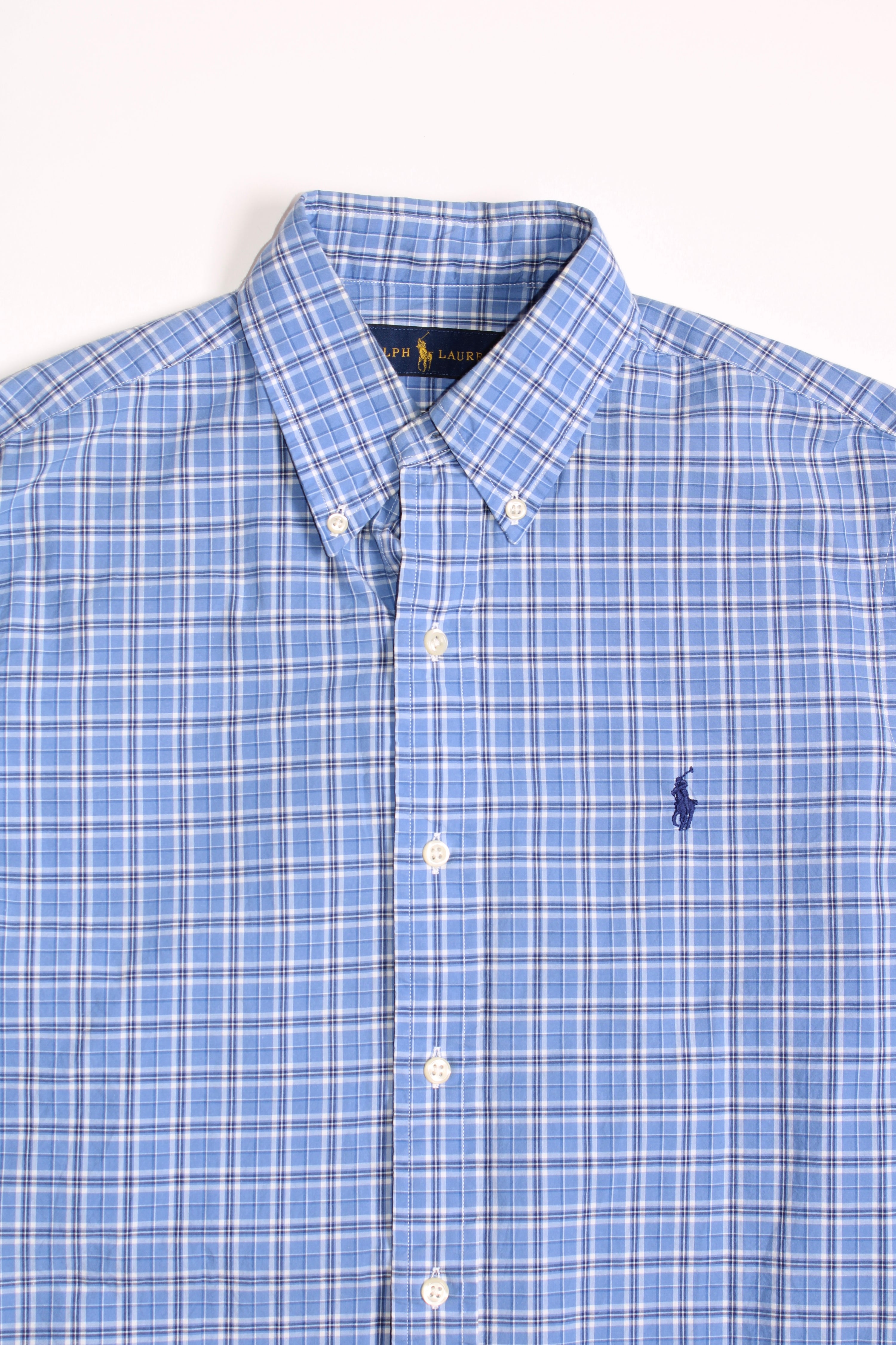 RALPH LAUREN BUTTON DOWN CHECKED SHIRT - S