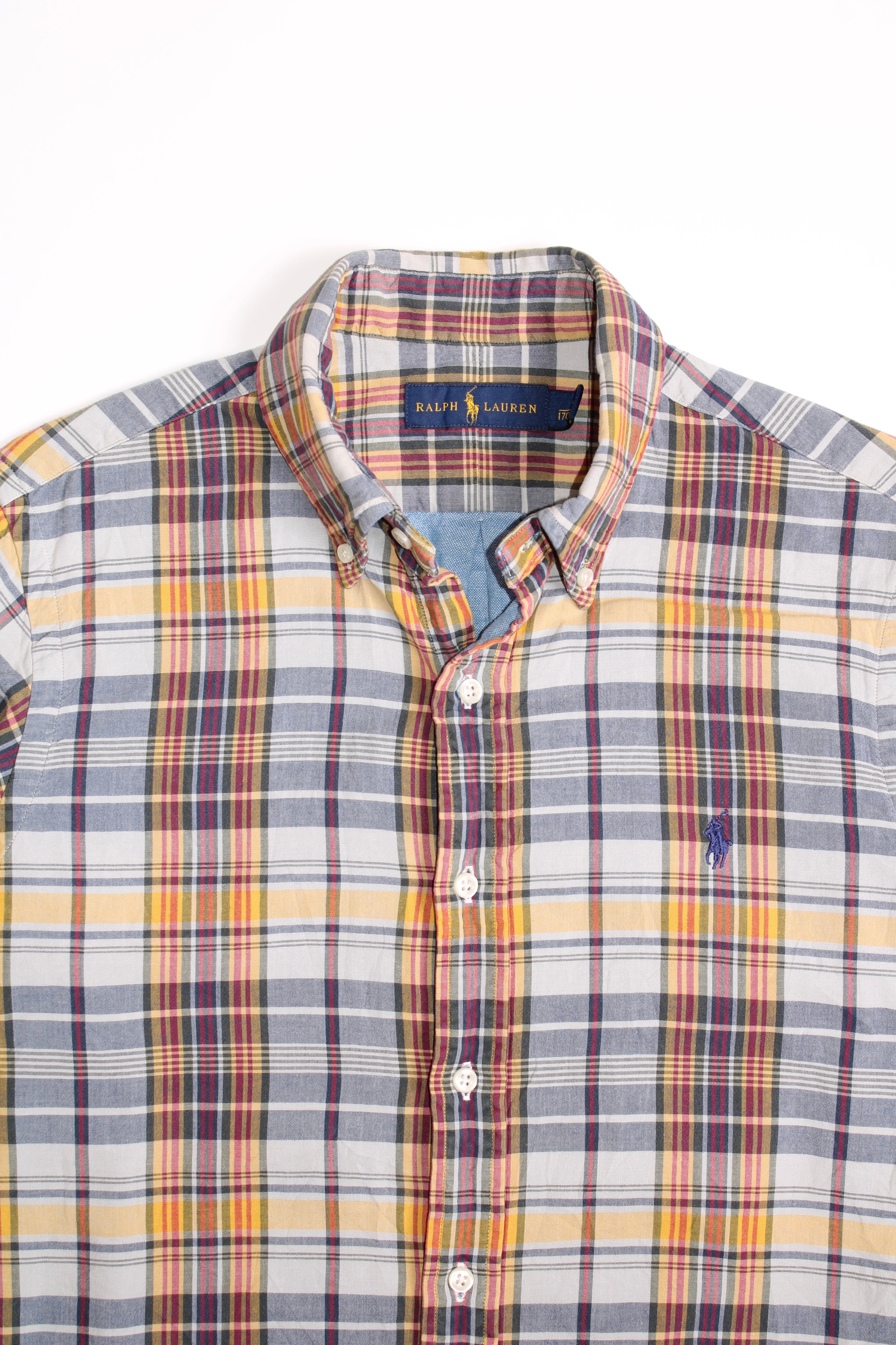 RALPH LAUREN BUTTON DOWN CHECKED LINED SHIRT - S