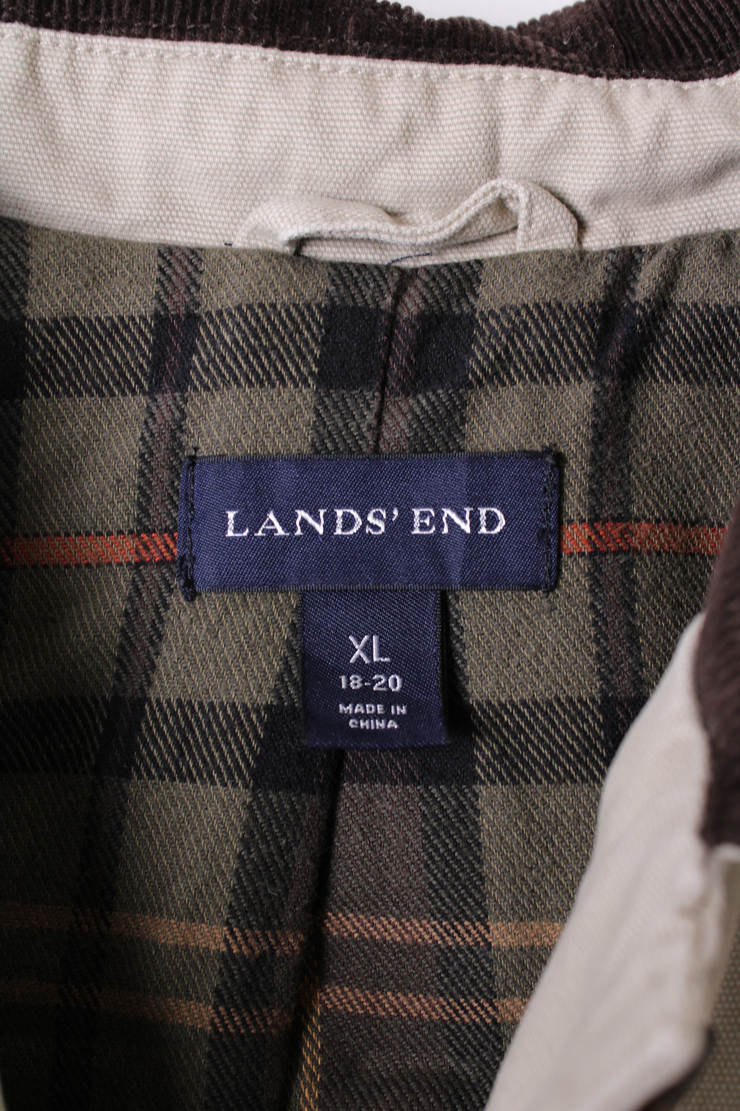 LANDS END VINTAGE HUNTING JACKET COTTON BEIGE - XL