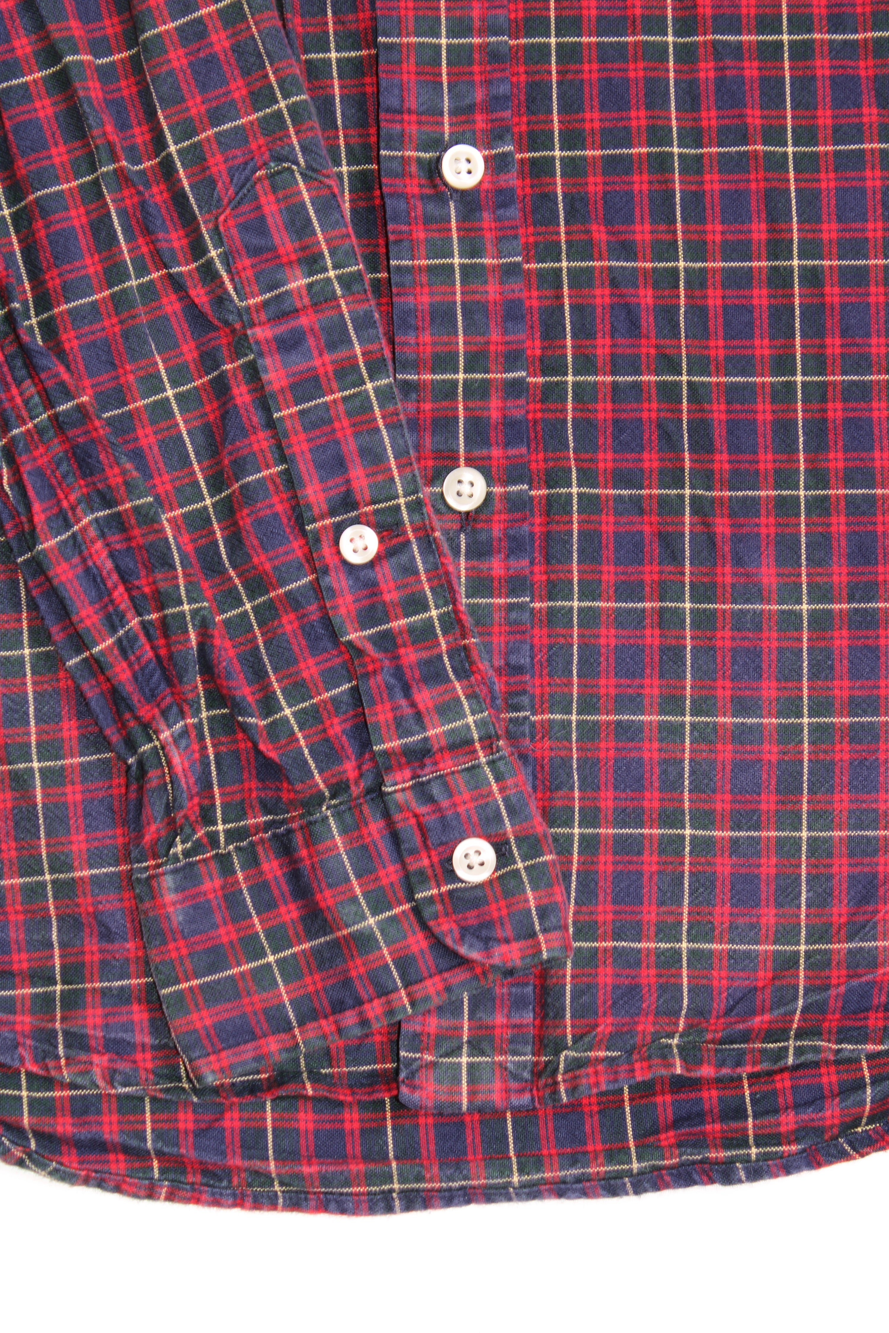 RALPH LAUREN BUTTON DOWN CHECKED SHIRT RED - S