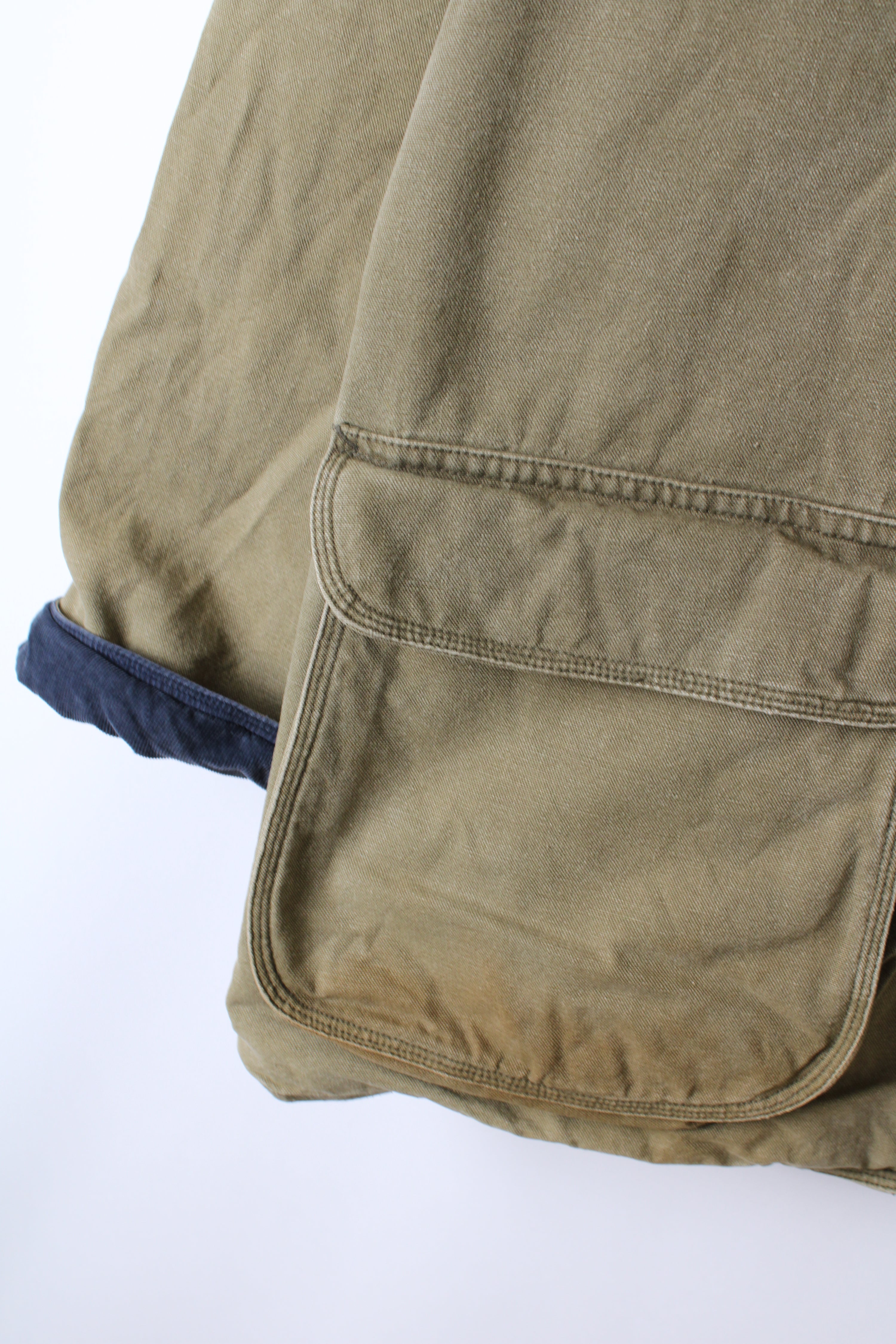 VINTAGE J CREW HUNTING JACKET CHORE COAT CANVAS FADED GREEN - XL