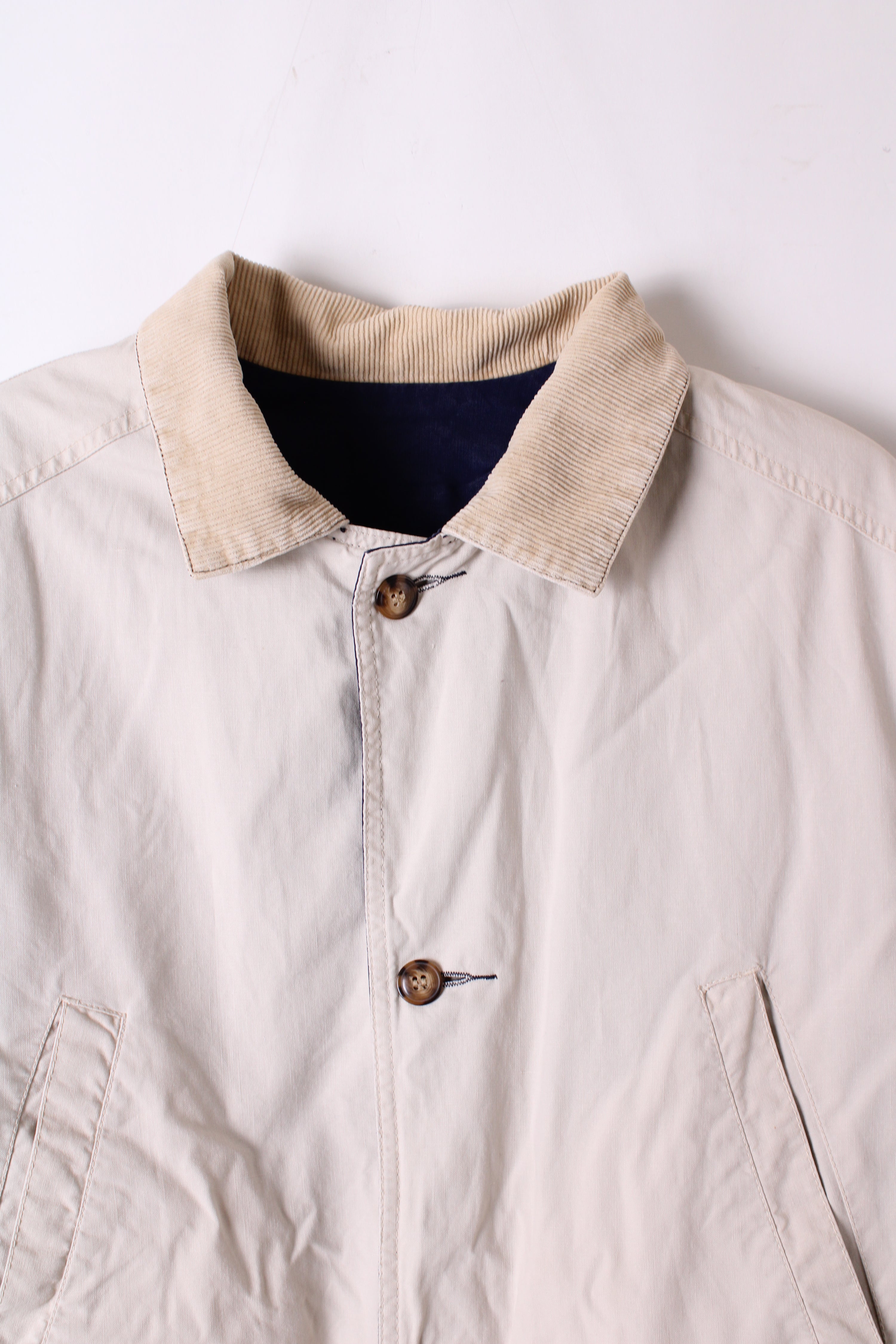 VINTAGE HUNTING JACKET REVERSIBLE COAT WHITE BLUE - M