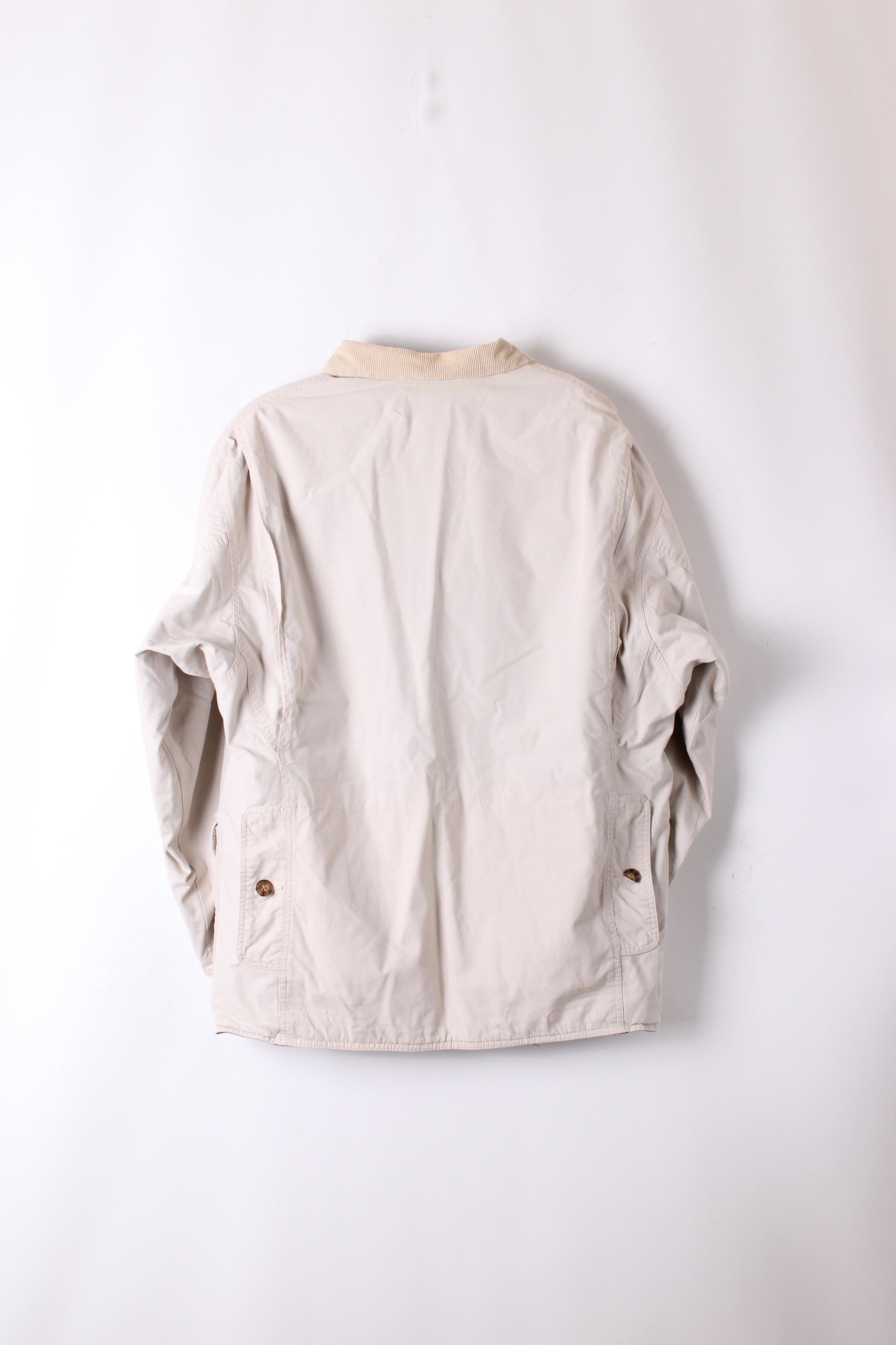 VINTAGE HUNTING JACKET REVERSIBLE COAT WHITE BLUE - M