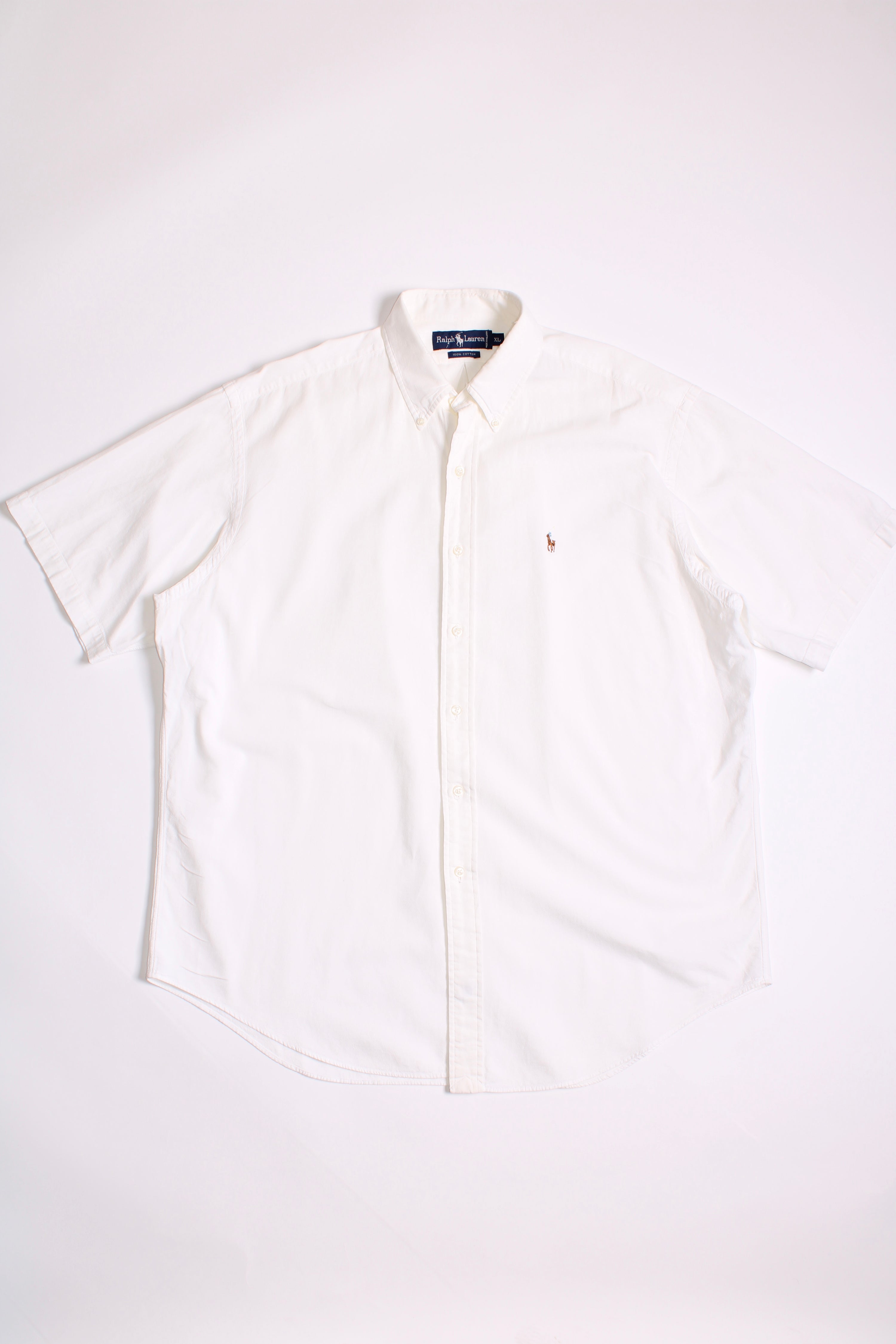 RALPH LAUREN COTTON SHORT SLEEVES SHIRT WHITE - XL