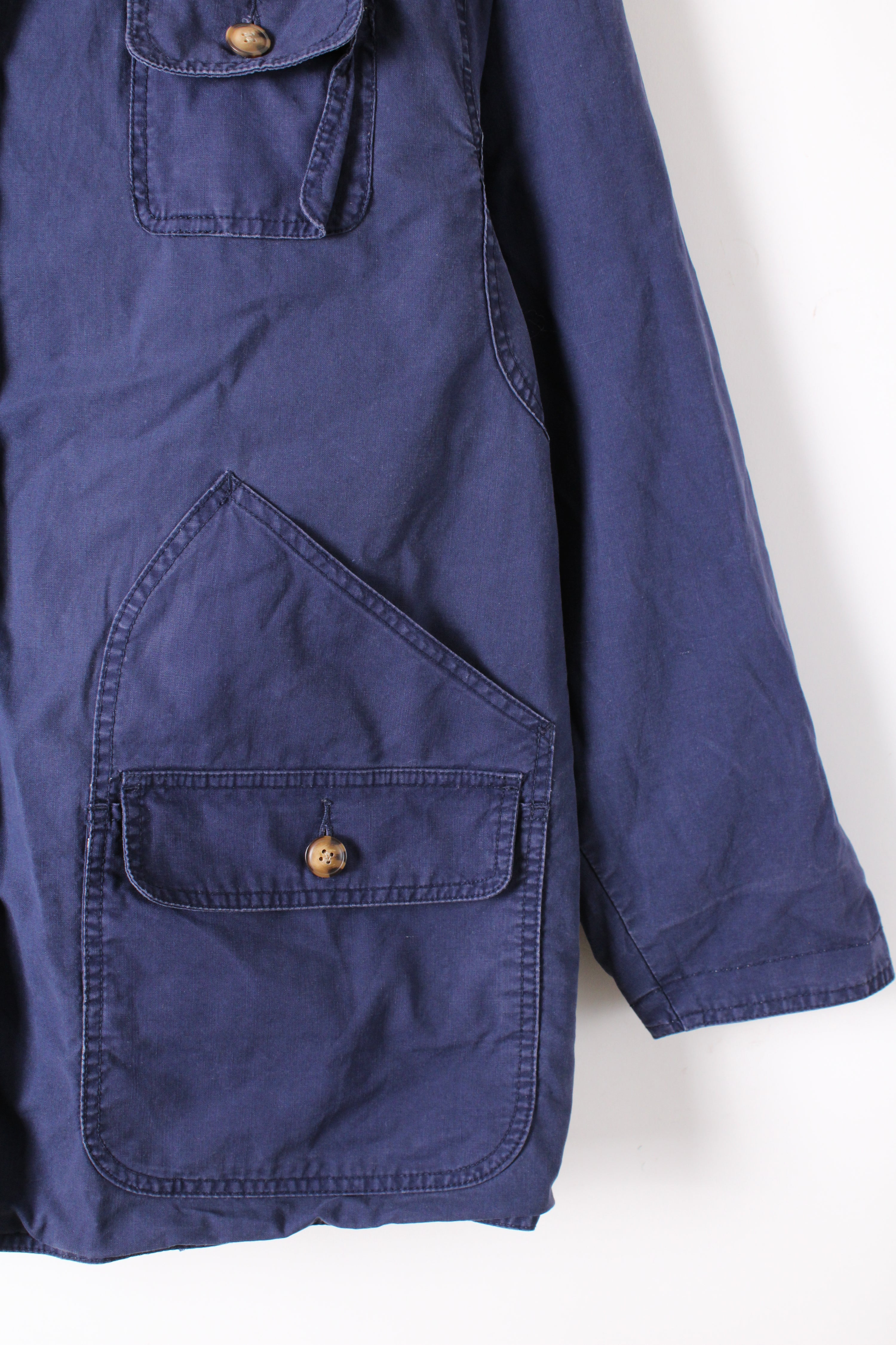 VINTAGE HUNTING JACKET REVERSIBLE COAT WHITE BLUE - M