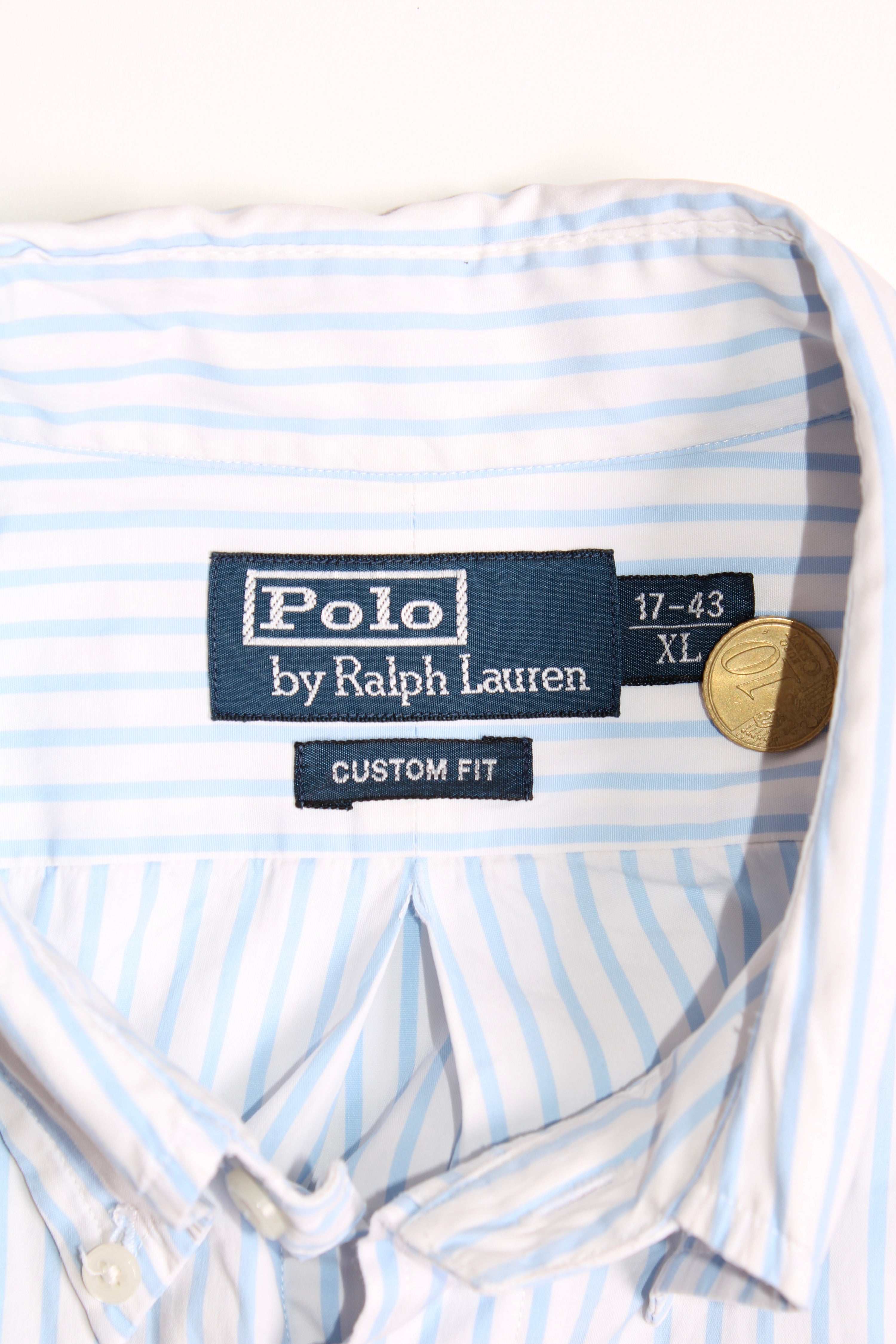 RALPH LAUREN COTTON STRIPED SHORT SLEEVES SHIRT - XL