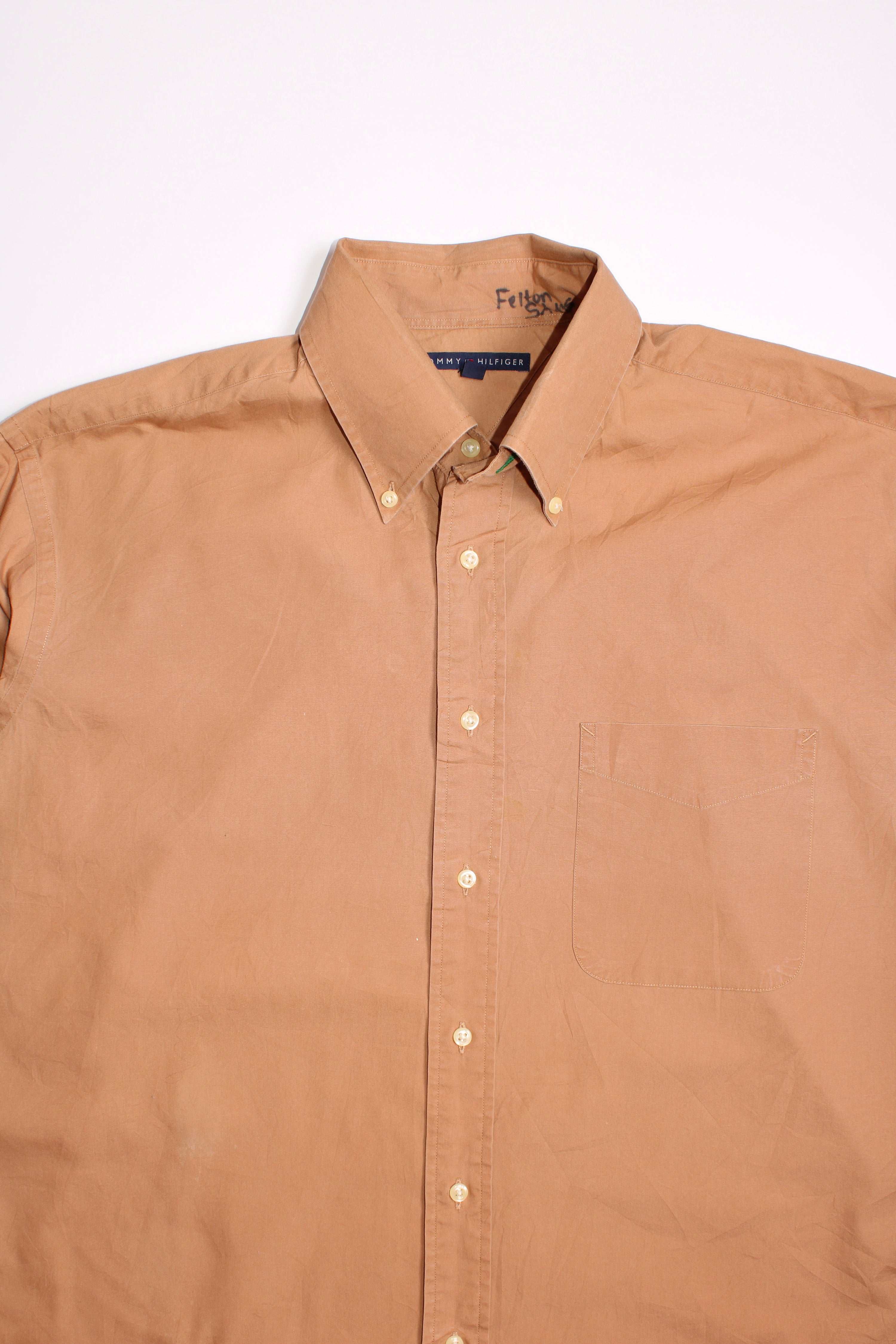 TOMMY HILFIGER VINTAGE COTTON SHIRT BURNT ORANGE - L