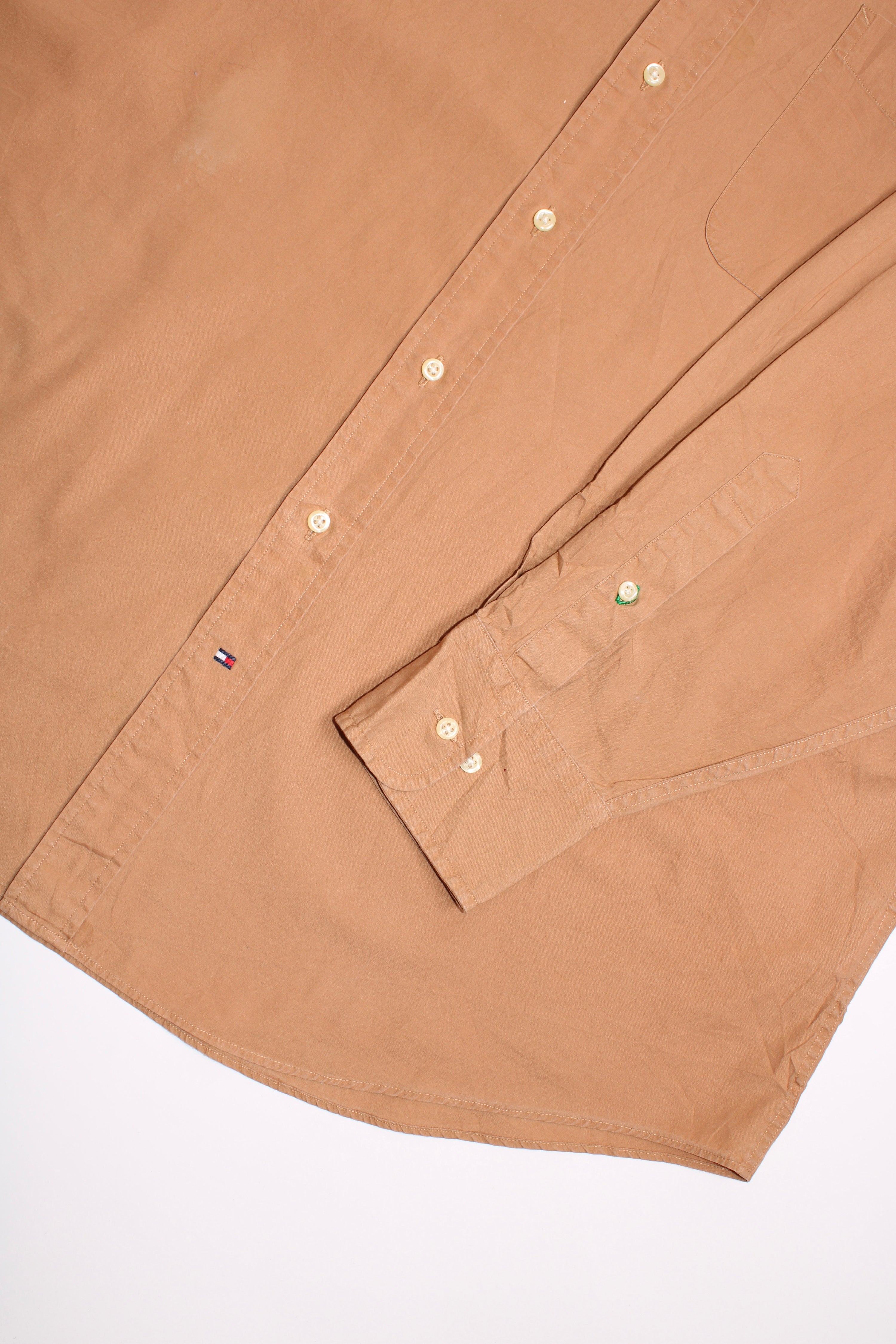 TOMMY HILFIGER VINTAGE COTTON SHIRT BURNT ORANGE - L