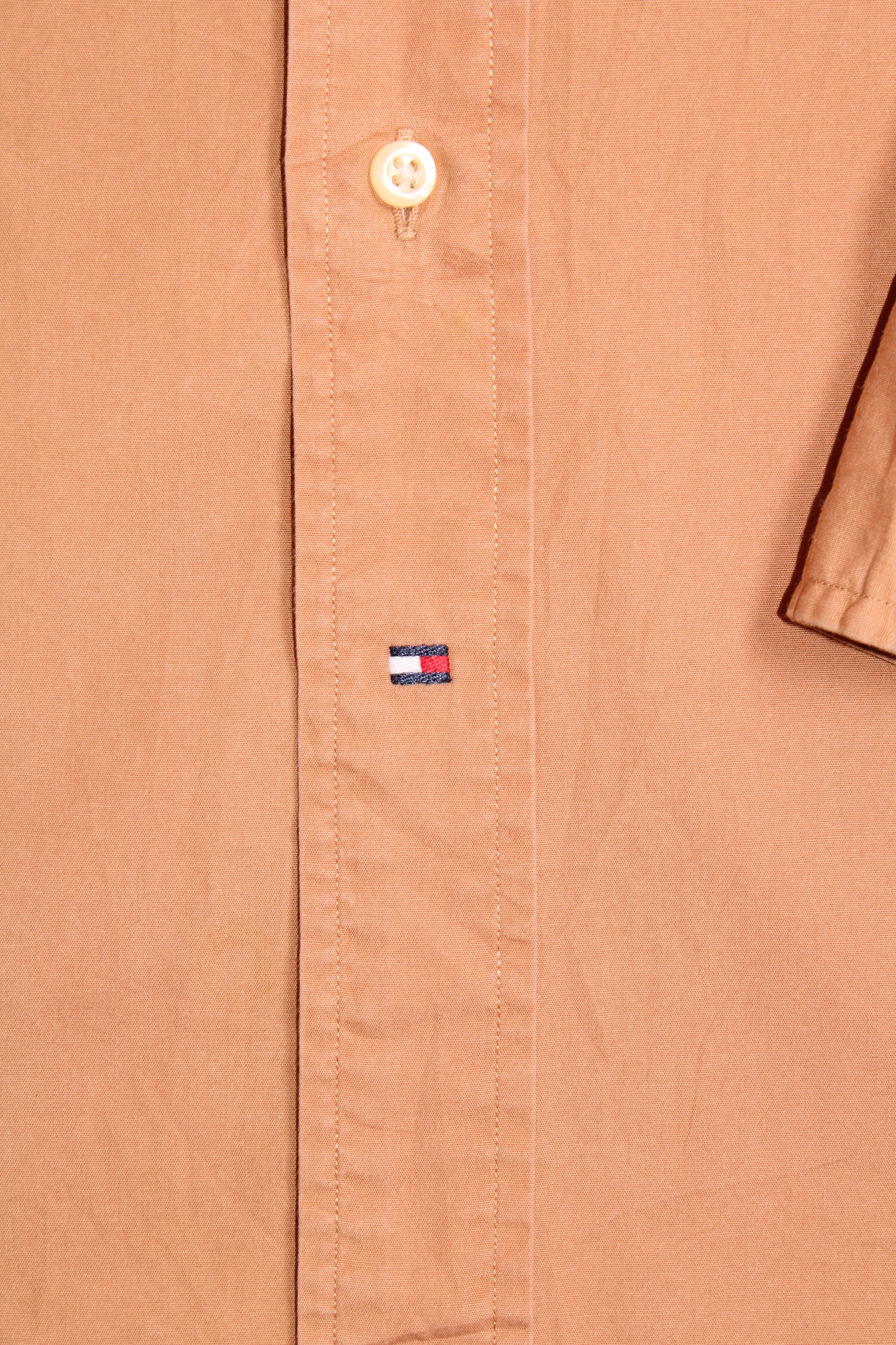 TOMMY HILFIGER VINTAGE COTTON SHIRT BURNT ORANGE - L