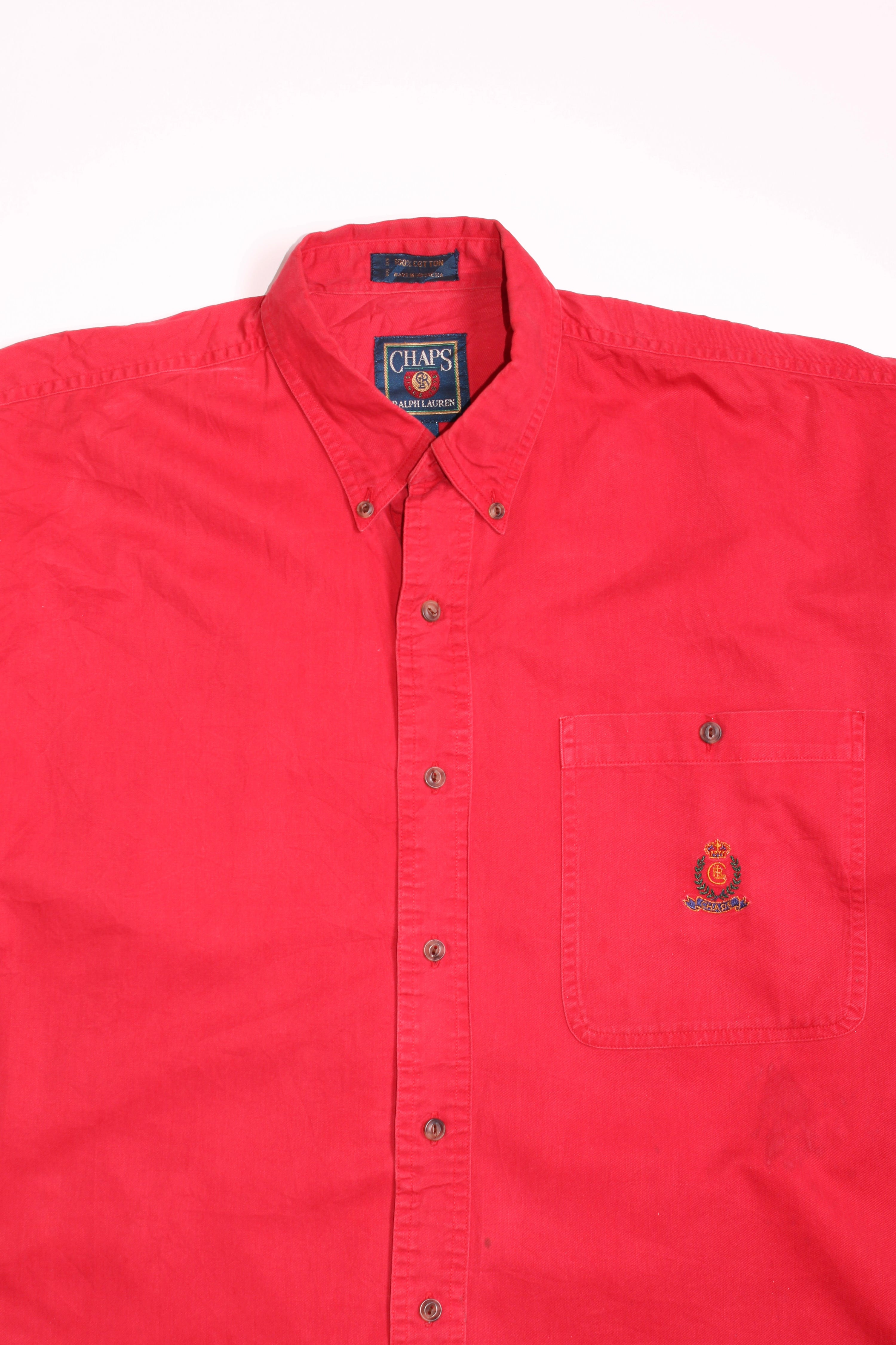 RALPH LAUREN CHAPS COTTON SHIRT RED - M