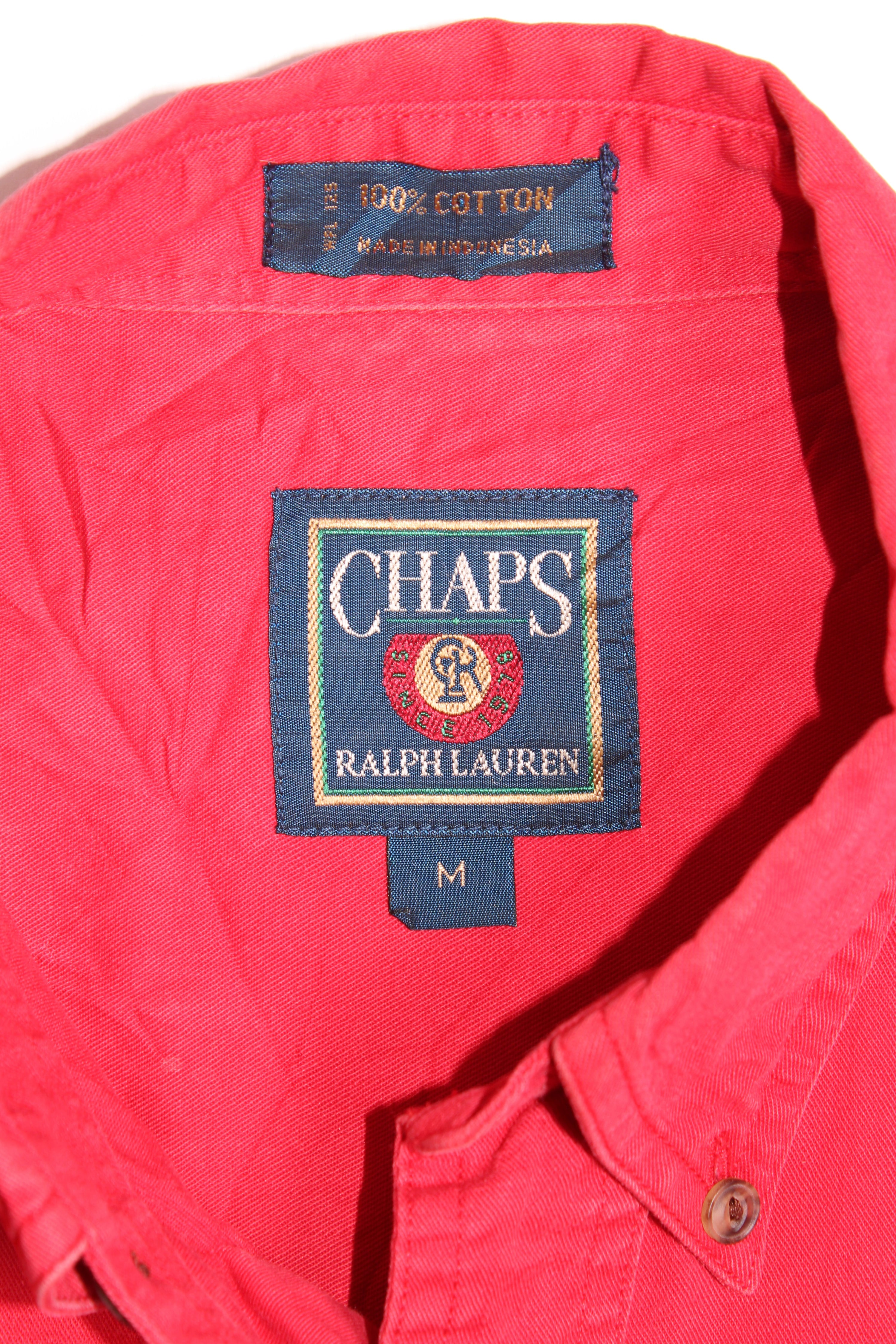 RALPH LAUREN CHAPS COTTON SHIRT RED - M