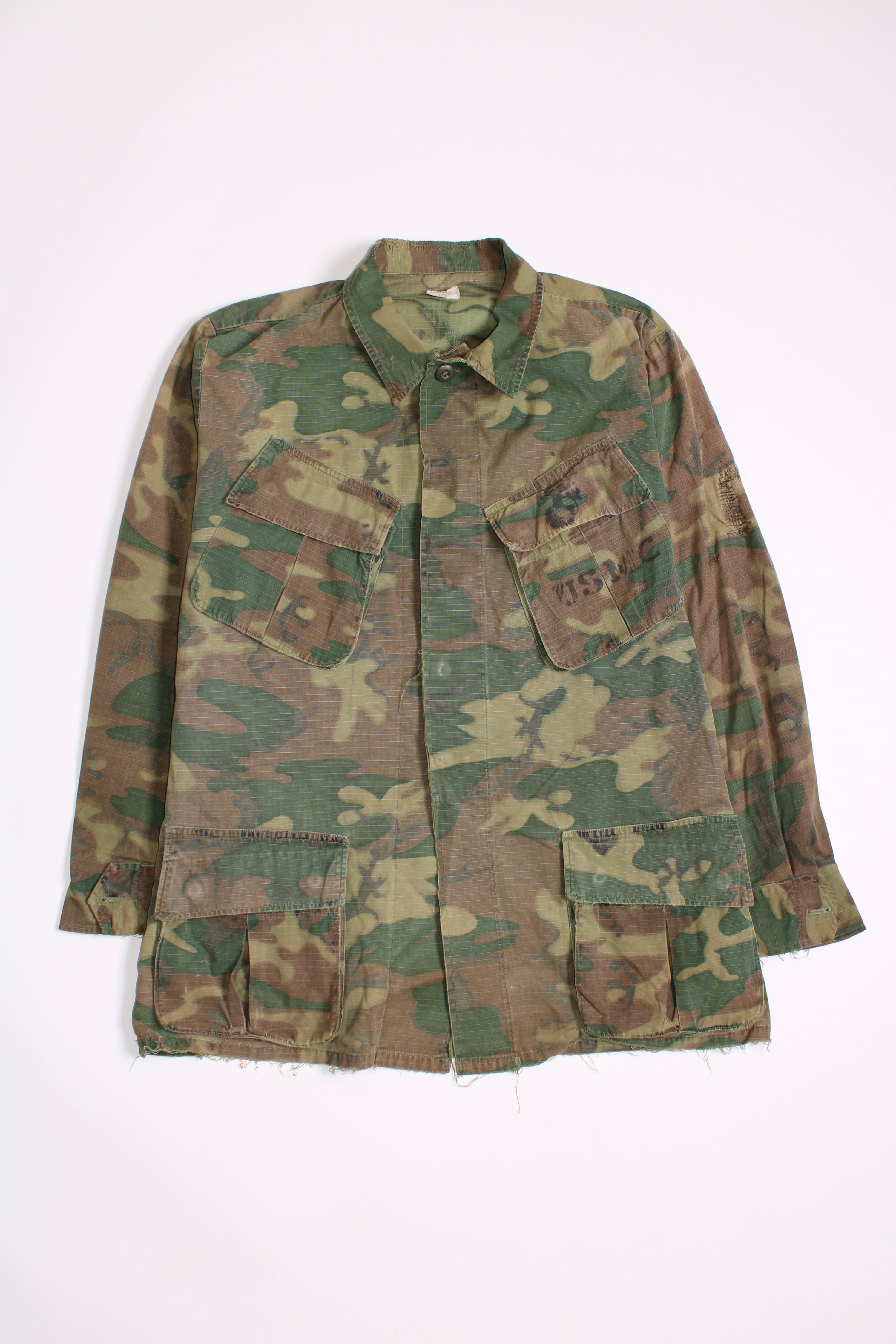 US ARMY JUNGLE JACKET VINTAGE ERDL CAMO VIETNAM - M