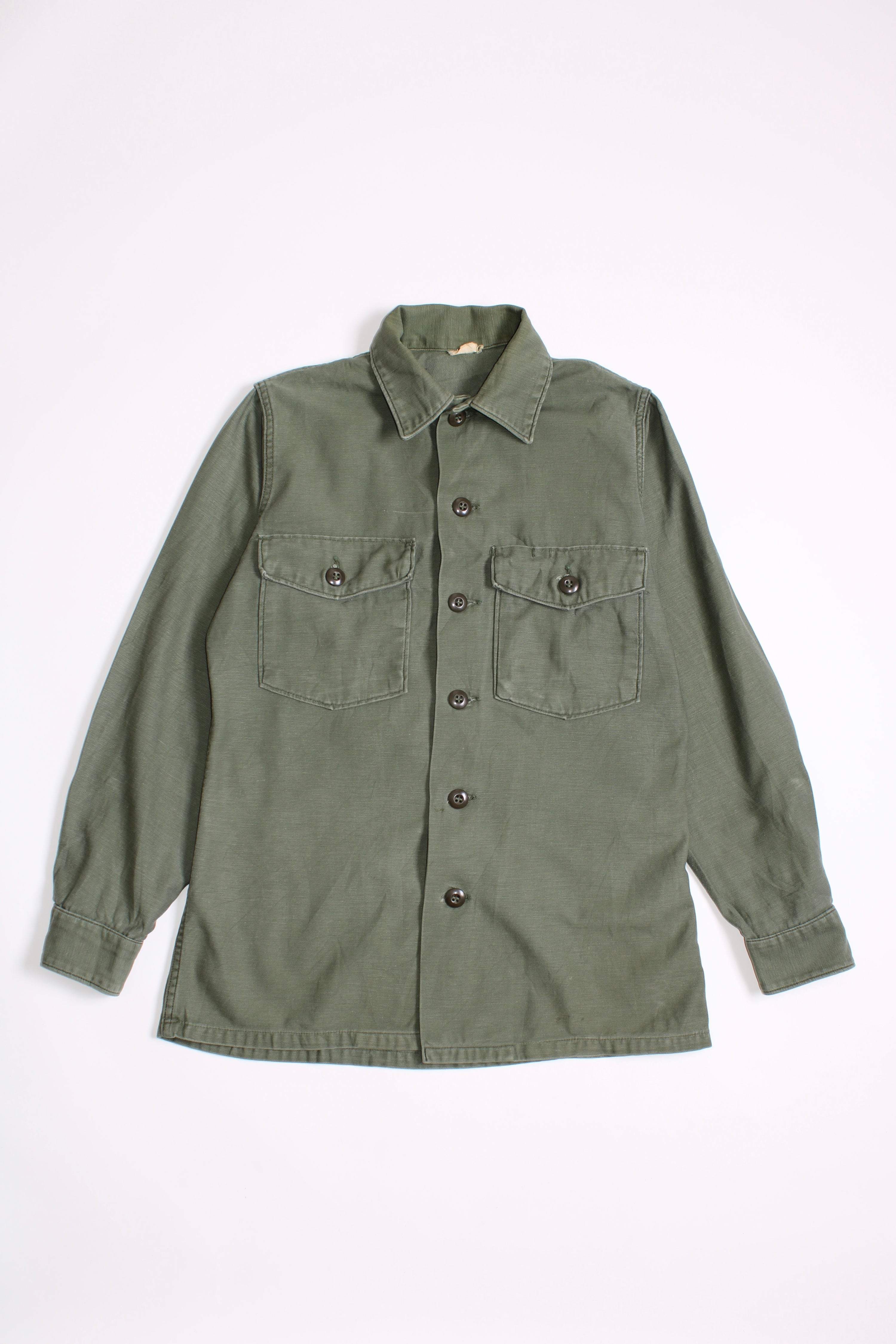 US ARMY VINTAGE OG 107 FATIGUE SHIRT GREEN - S/M