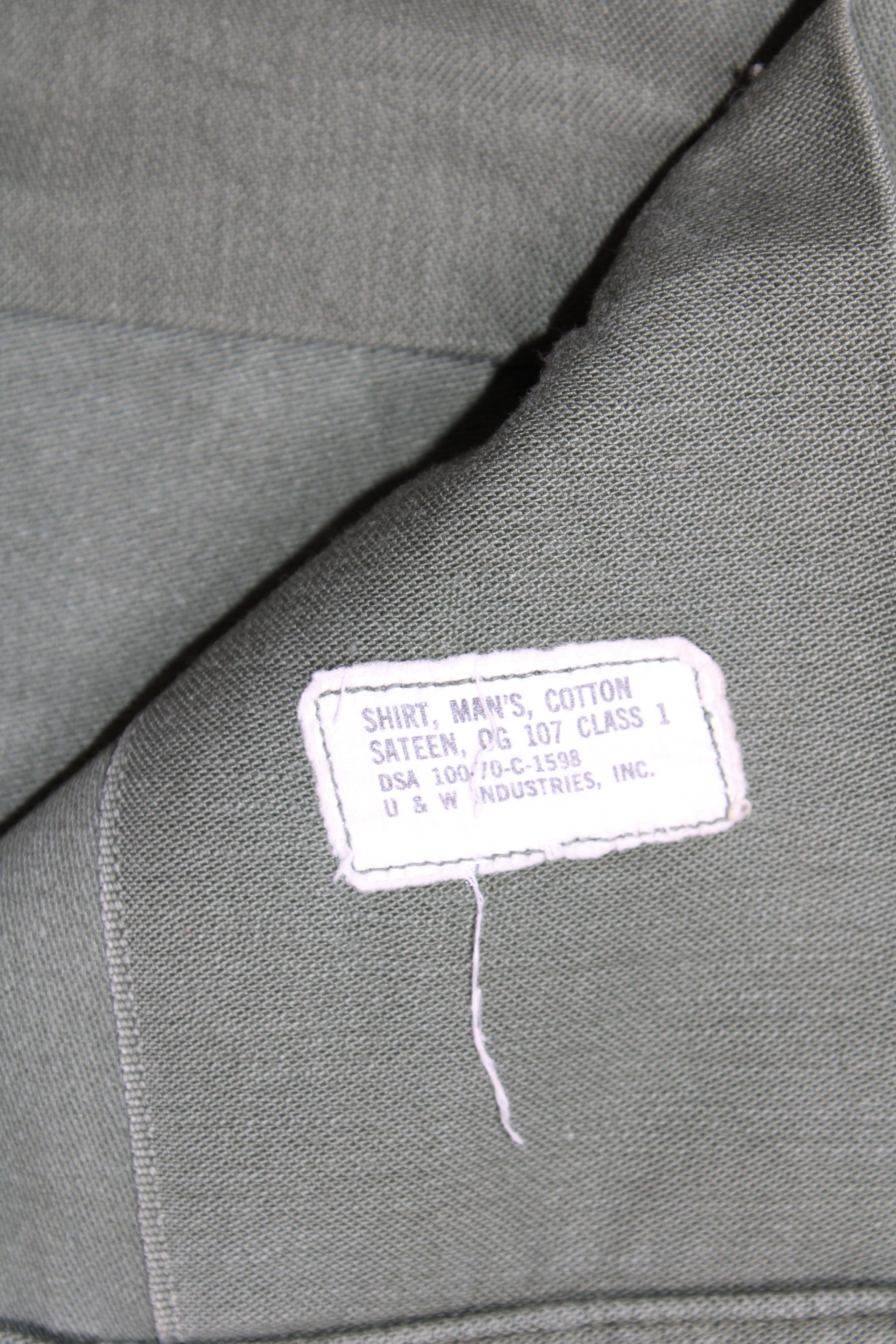 US ARMY VINTAGE OG 107 FATIGUE SHIRT GREEN - S/M