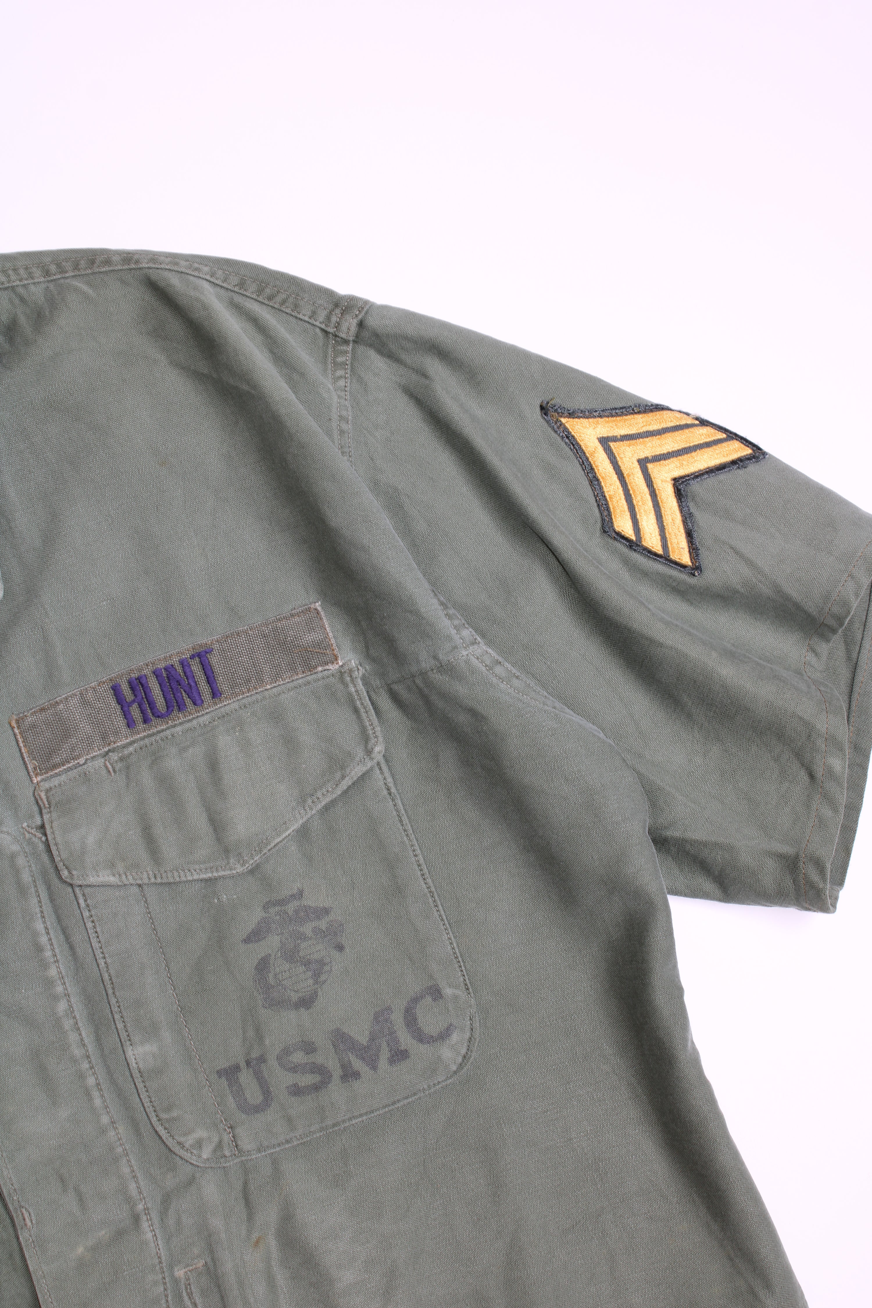US ARMY VINTAGE P 58 FATIGUE SHIRT OG 107 VIETNAM ERA - L/XL