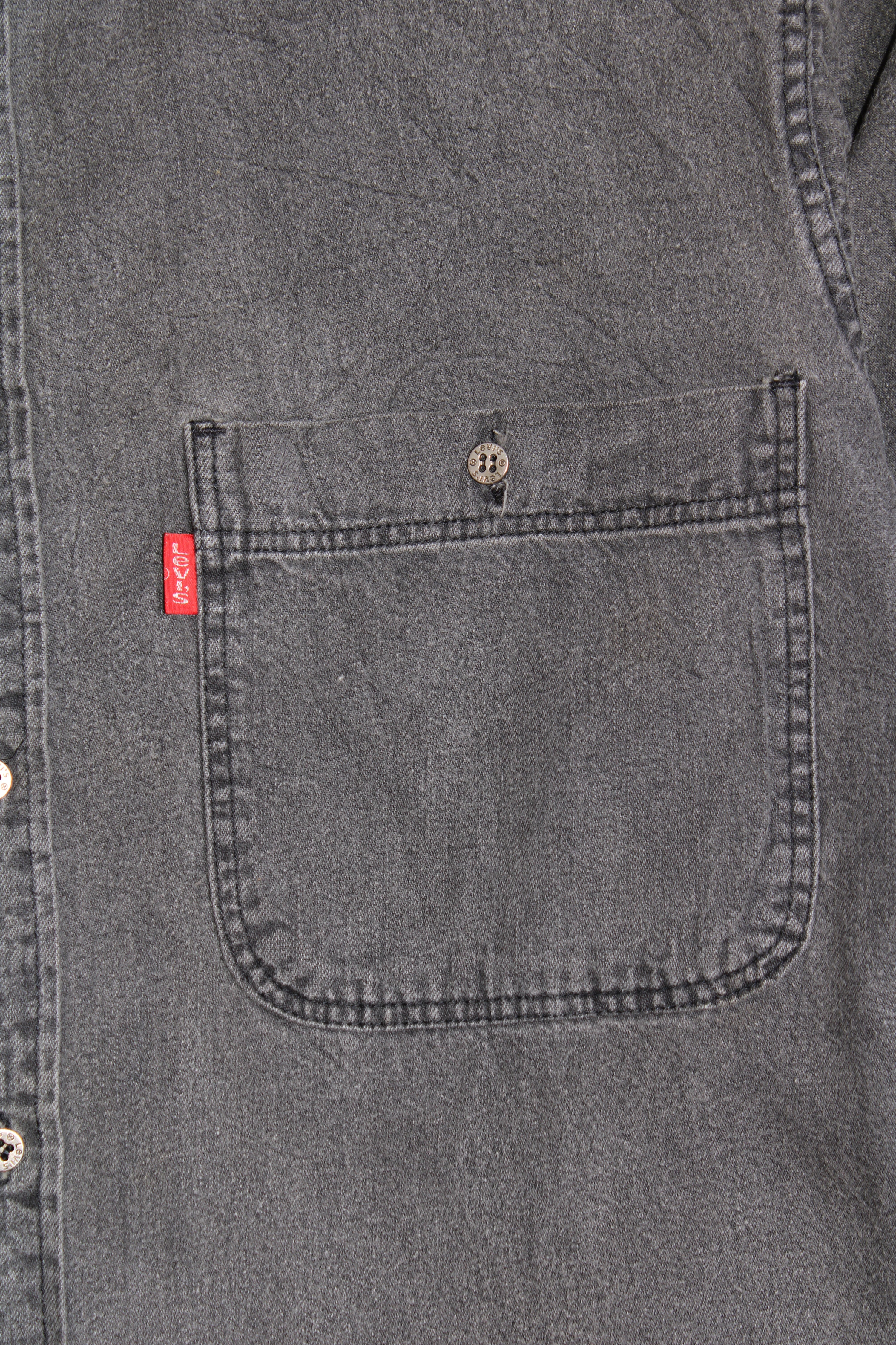 LEVIS VINTAGE WESTERN DENIM SHIRT BLACK  1990S VTG - L