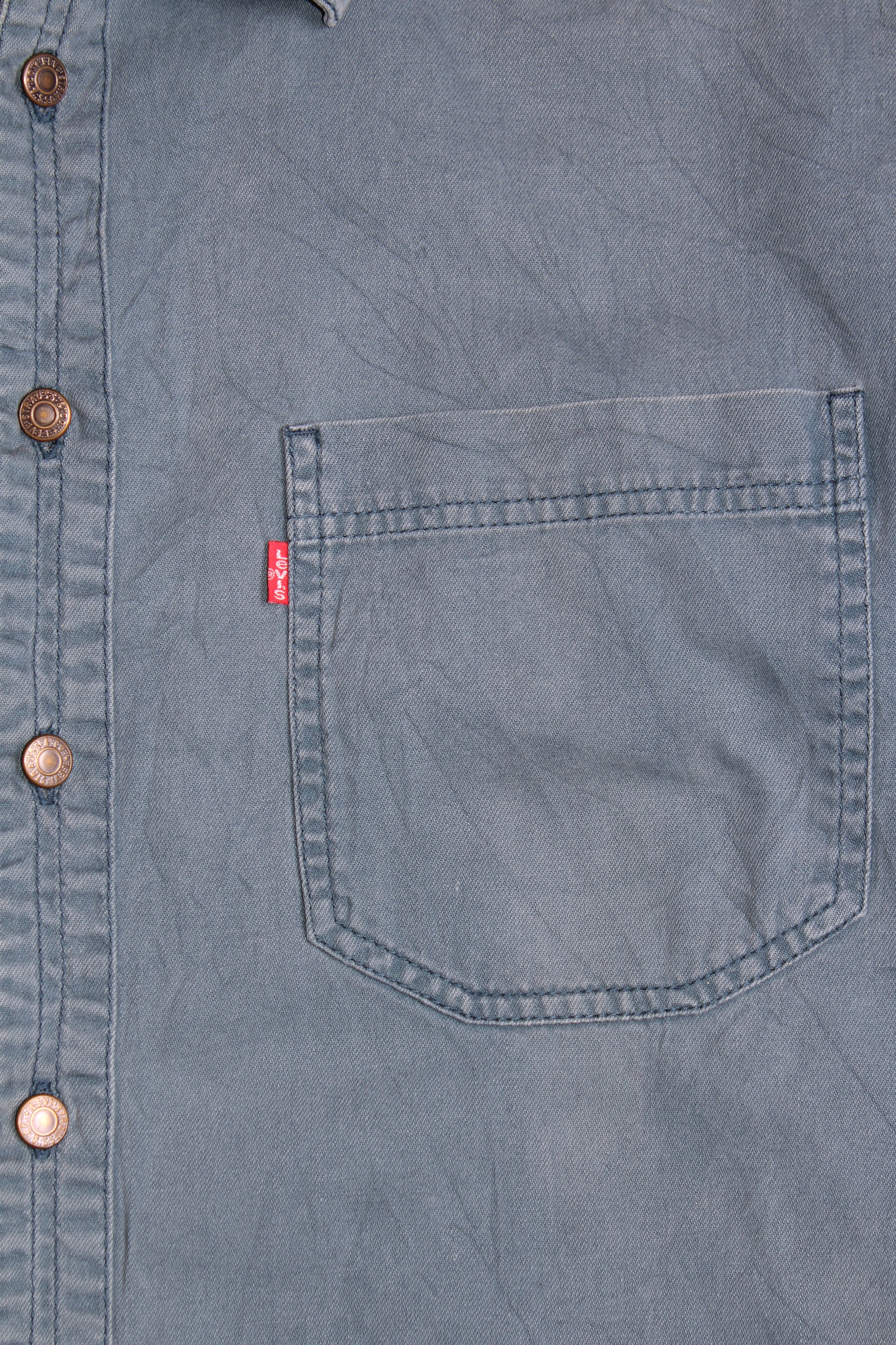 LEVIS VINTAGE WESTERN DENIM SHIRT PETROL BLUE 1990S VTG - M