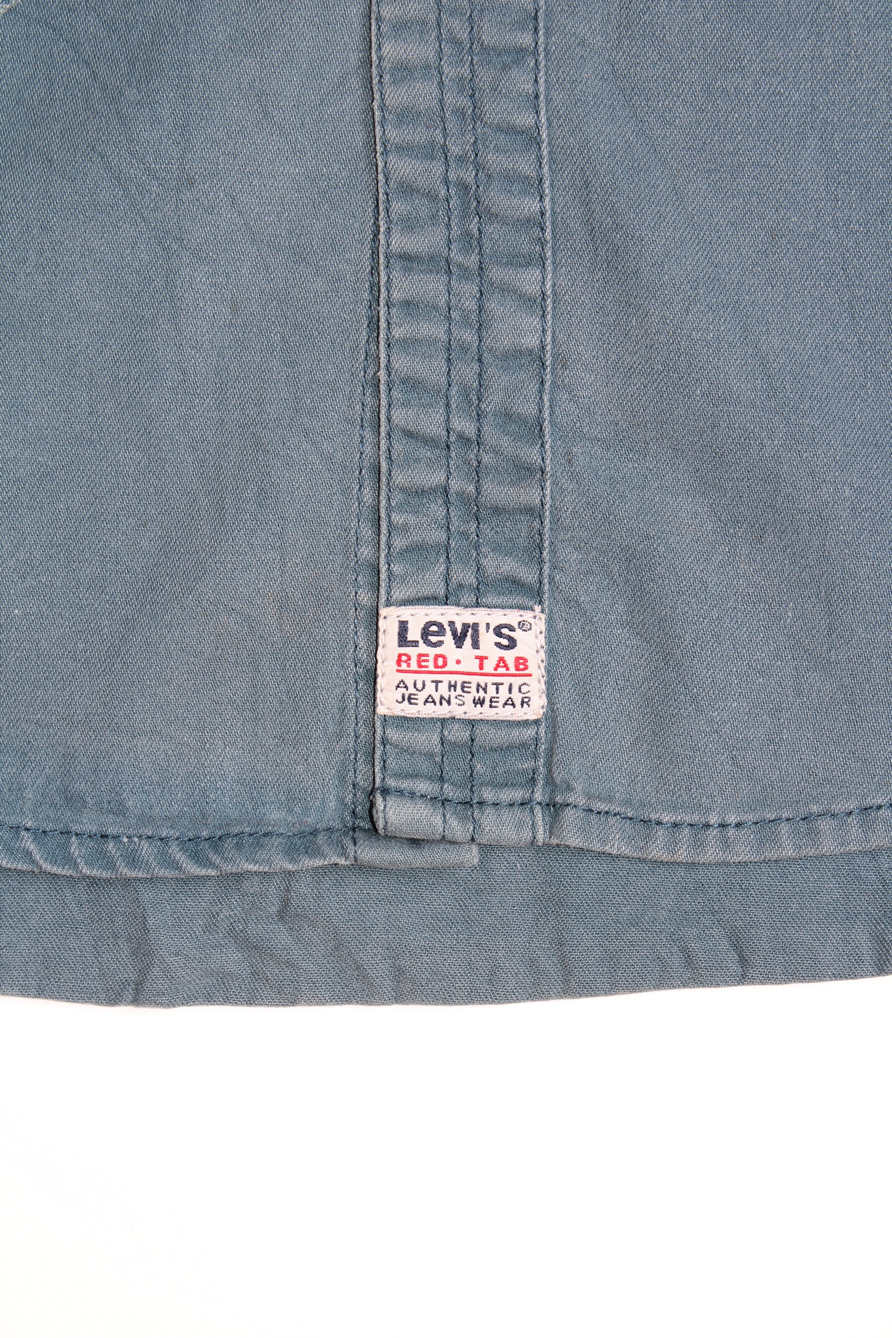 LEVIS VINTAGE WESTERN DENIM SHIRT PETROL BLUE 1990S VTG - M