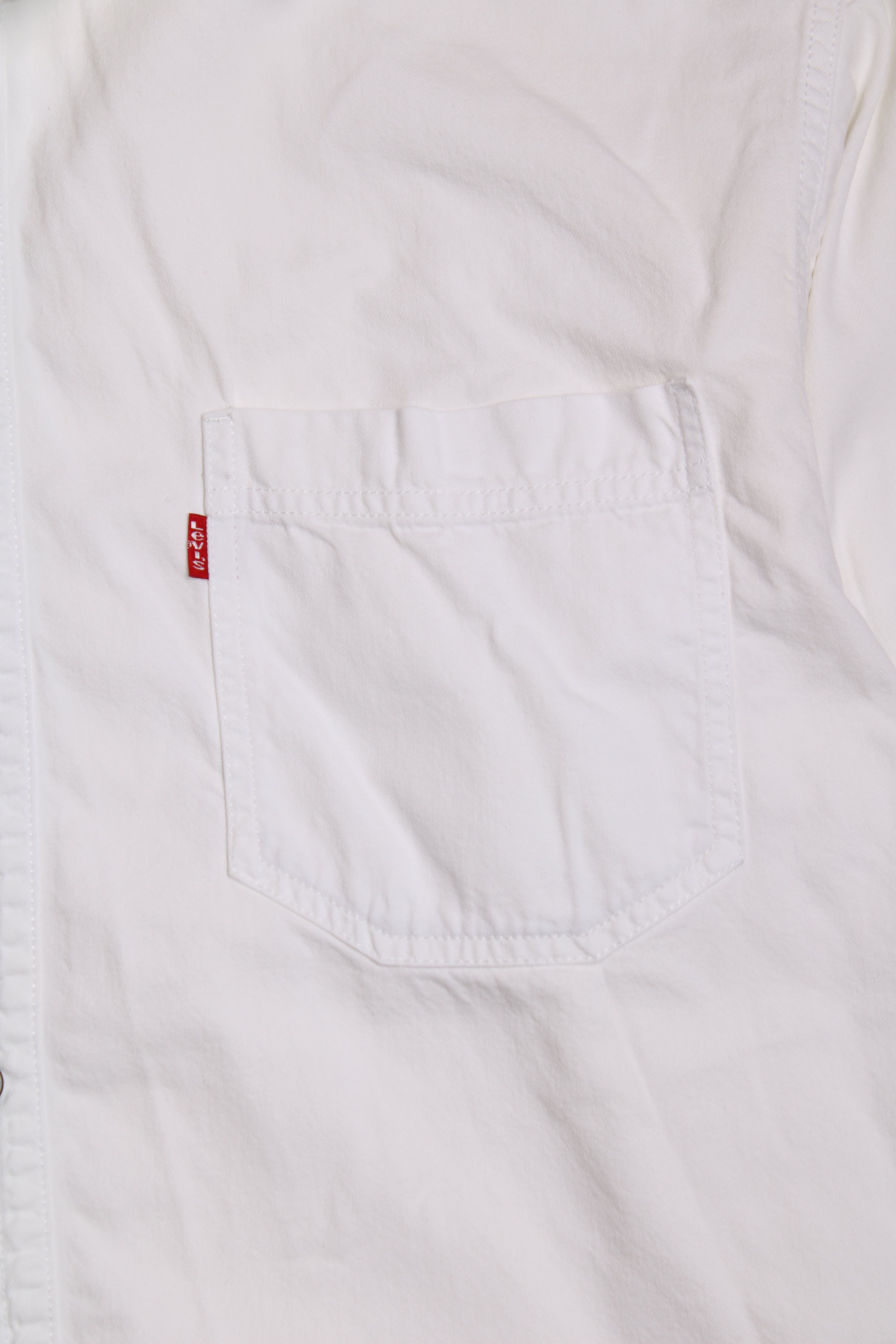 LEVIS VINTAGE WESTERN DENIM SHIRT WHITE 1990S VTG - L