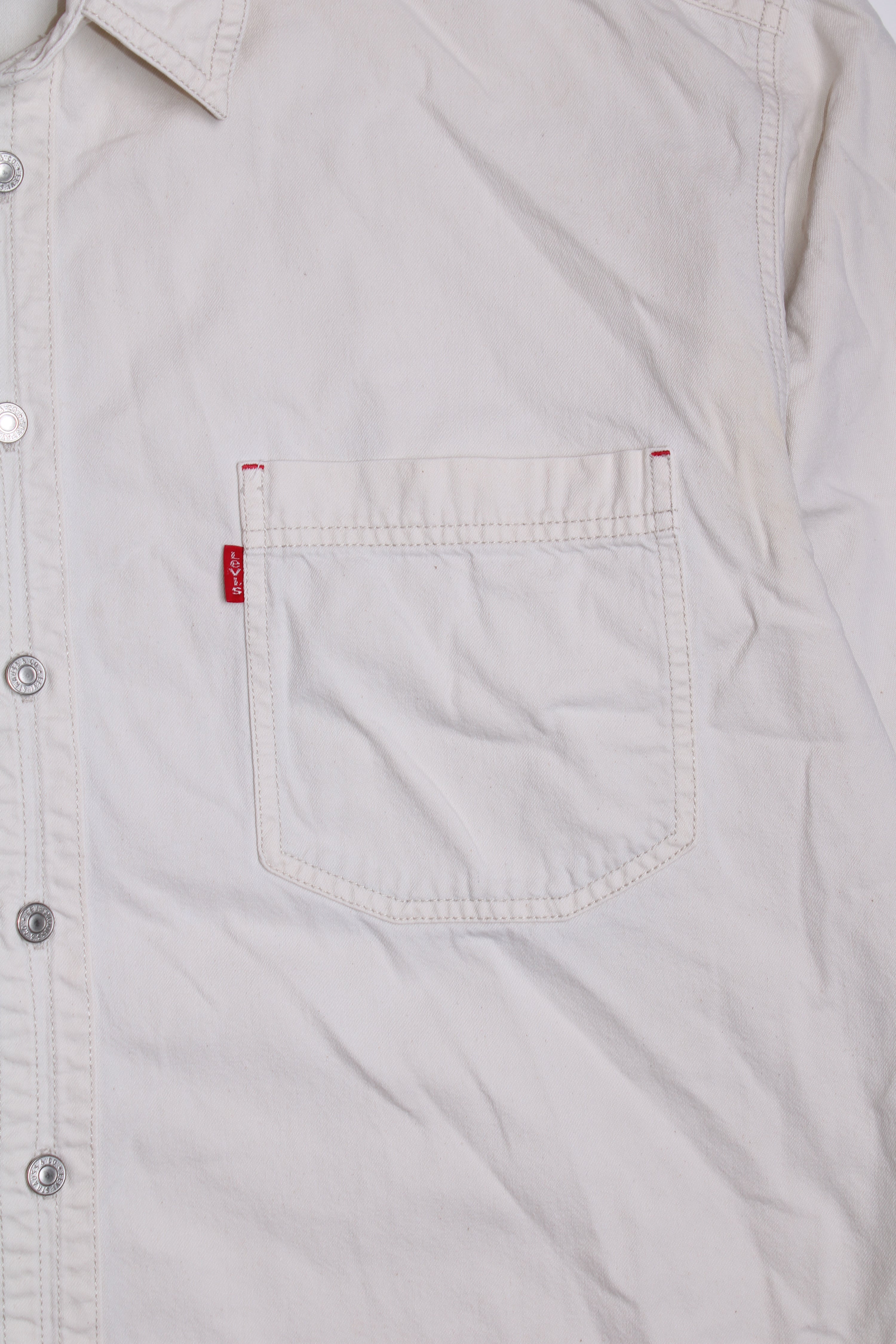 LEVIS VINTAGE WESTERN DENIM SHIRT BEIGE 1990S VTG - XL