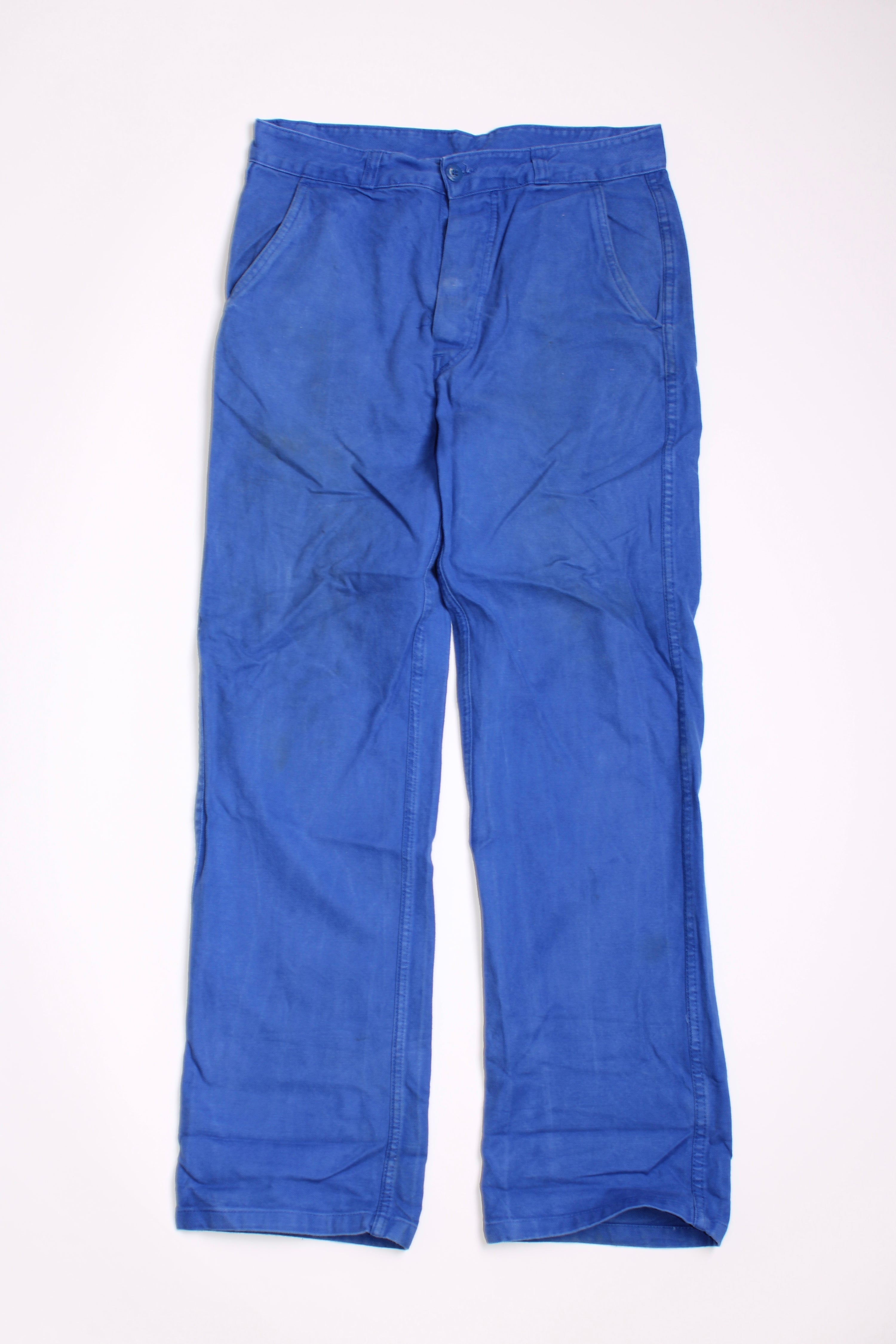 FRENCH WORKWEAR BLEU DE TRAVAIL VINTAGE WORK PANTS - W30 - 42