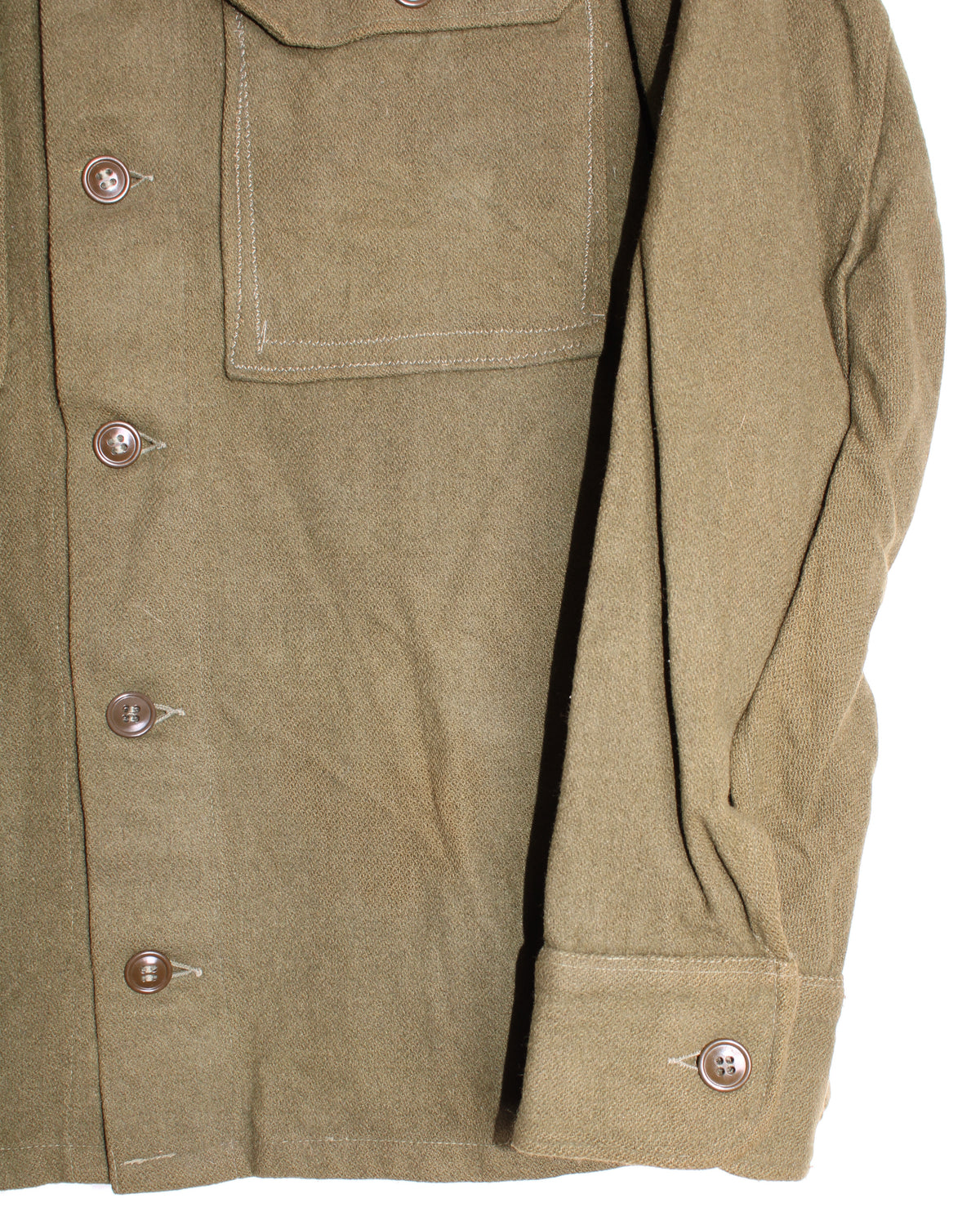 US ARMY VINTAGE OG 108 WOOL SHIRT OLIVE GREEN - MEDIUM