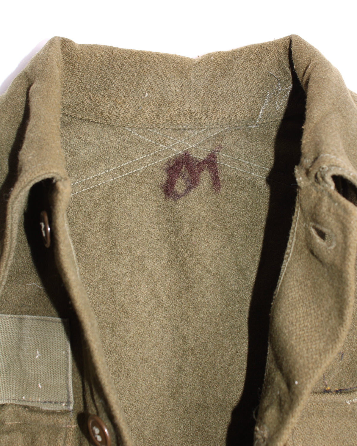 US ARMY VINTAGE OG 108 WOOL SHIRT OLIVE GREEN - MEDIUM