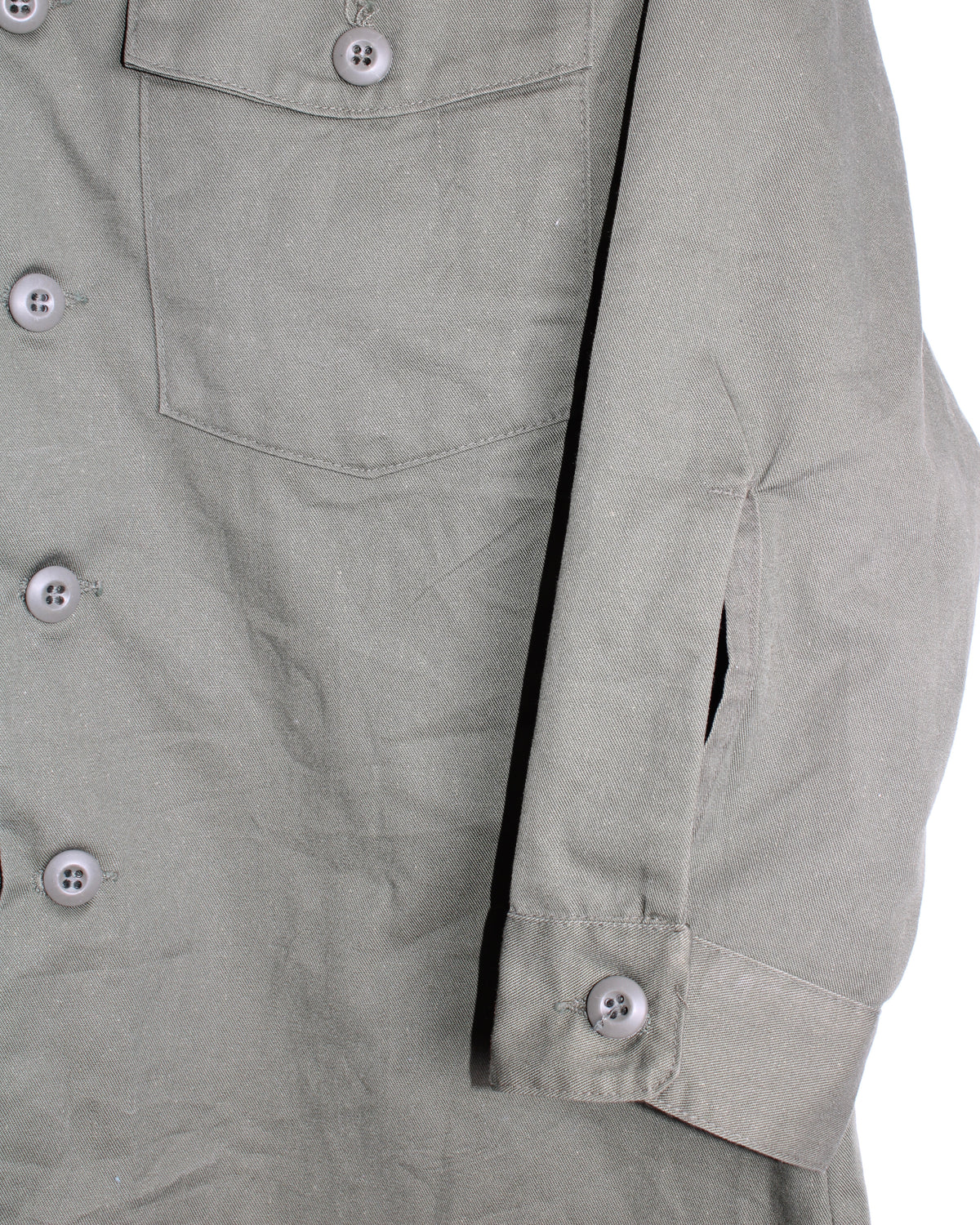 US ARMY VINTAGE OG 507 FATIGUE SHIRT OLIVE GREEN - M/L