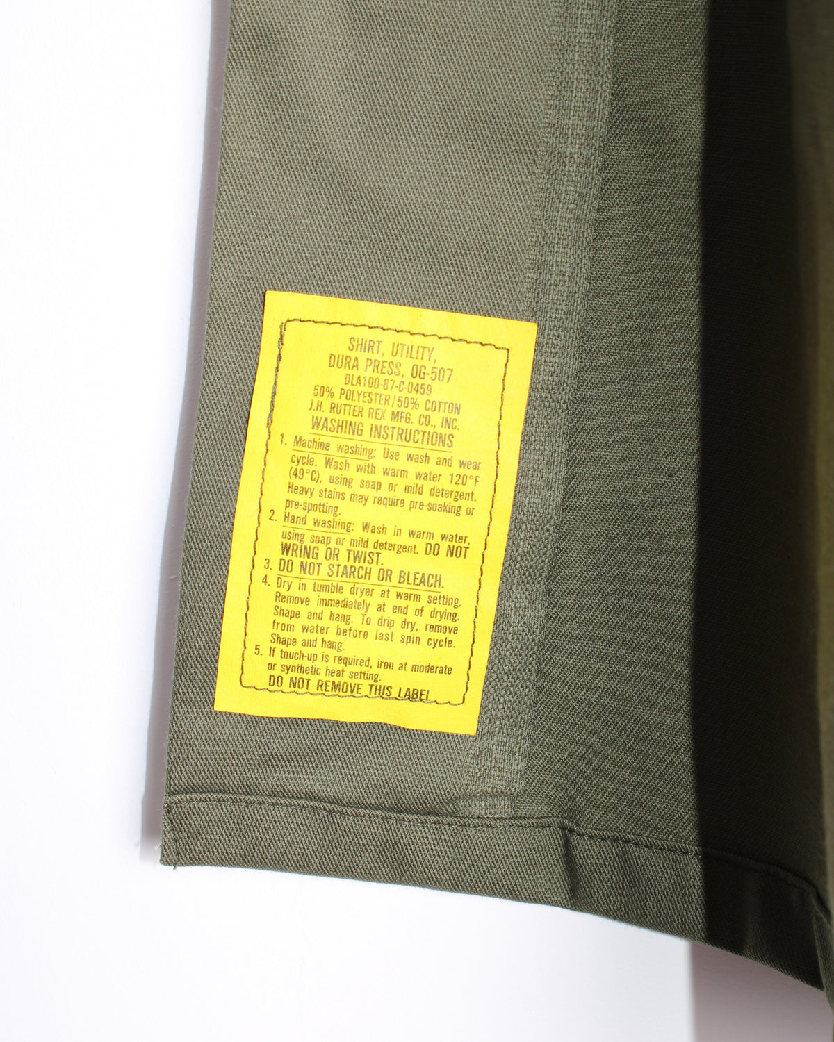 US ARMY VINTAGE OG 507 FATIGUE SHIRT OLIVE GREEN - S/M