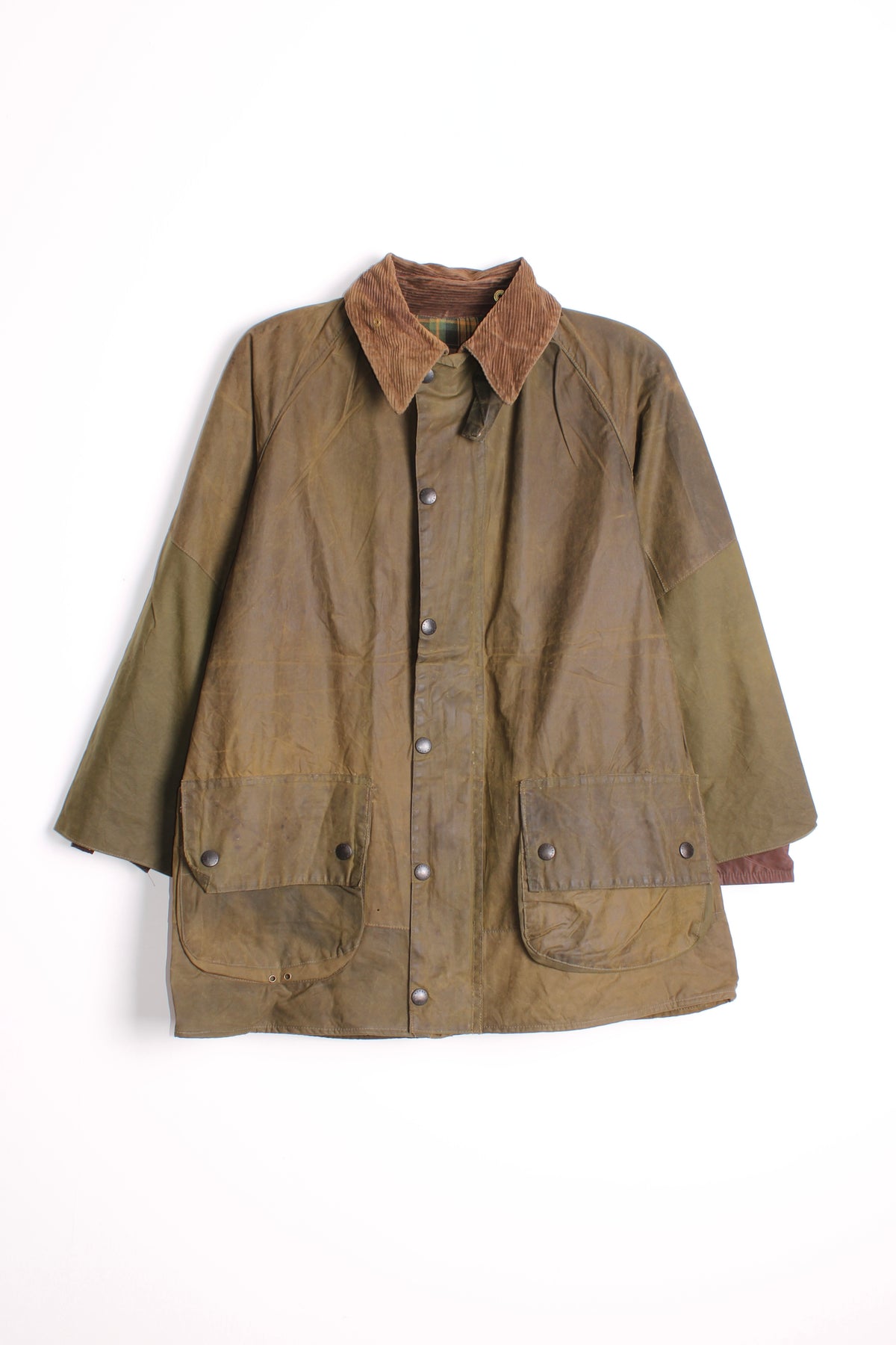 BARBOUR GAMEFAIR WAX JACKET GREEN VINTAGE 2 CROWN - M/L