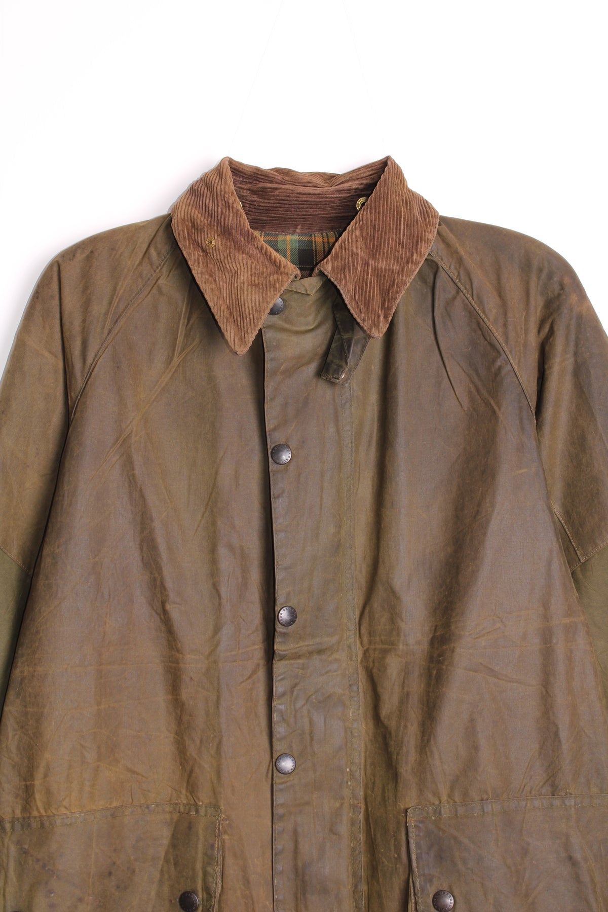 BARBOUR GAMEFAIR WAX JACKET GREEN VINTAGE 2 CROWN - M/L