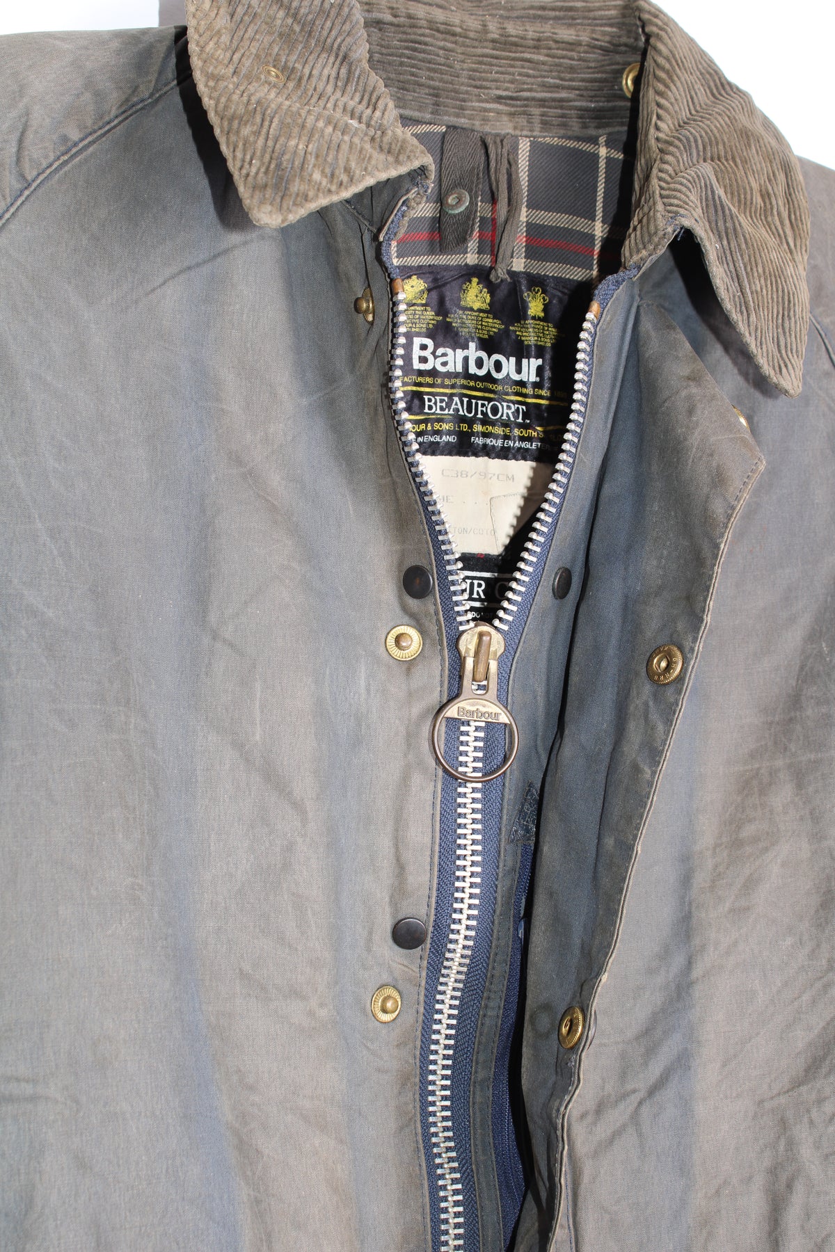 BARBOUR BEAUFORT WAX JACKET FADED BLUE - S/M