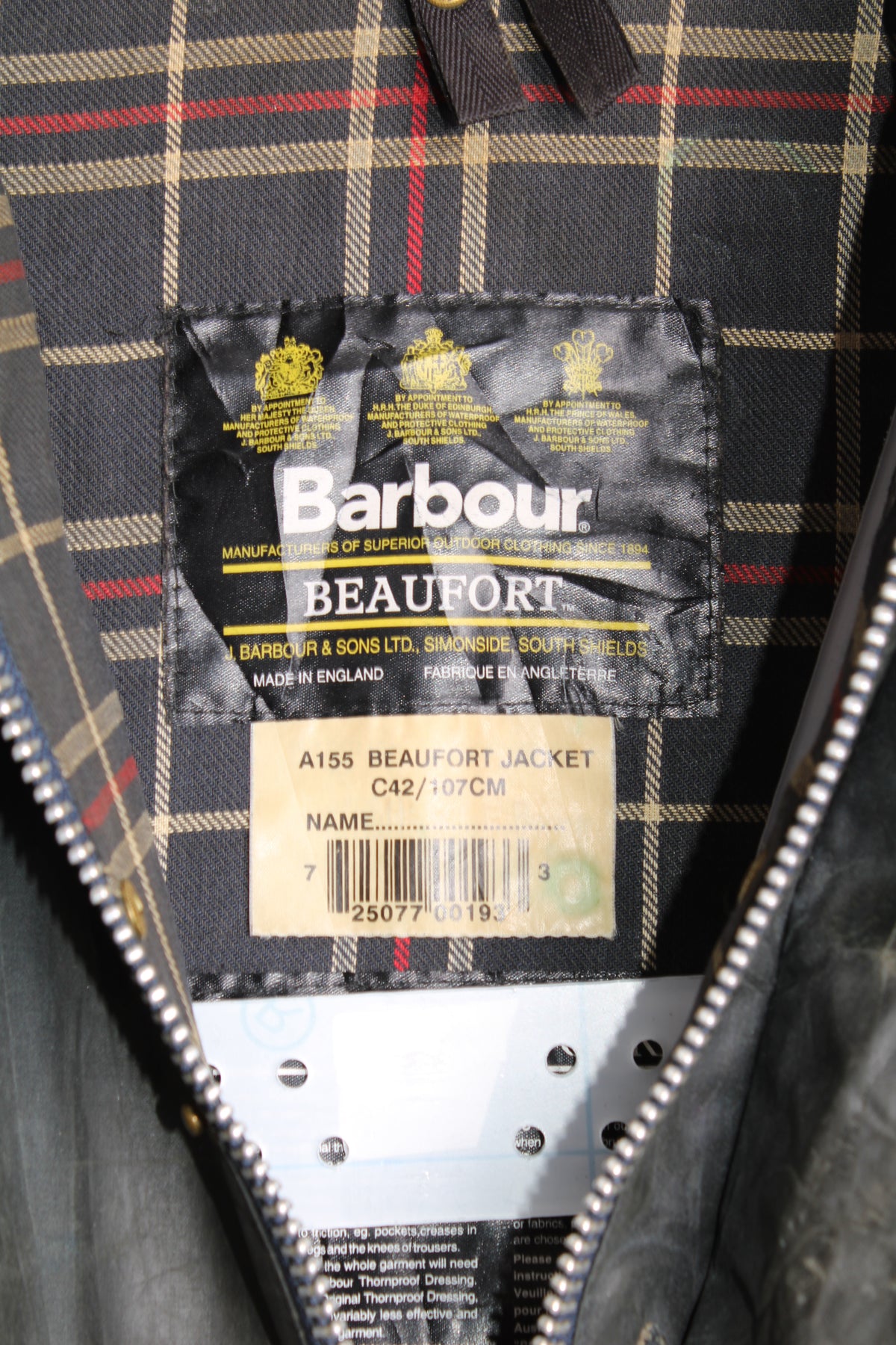 BARBOUR BEAUFORT WAX JACKET BLUE - M/L