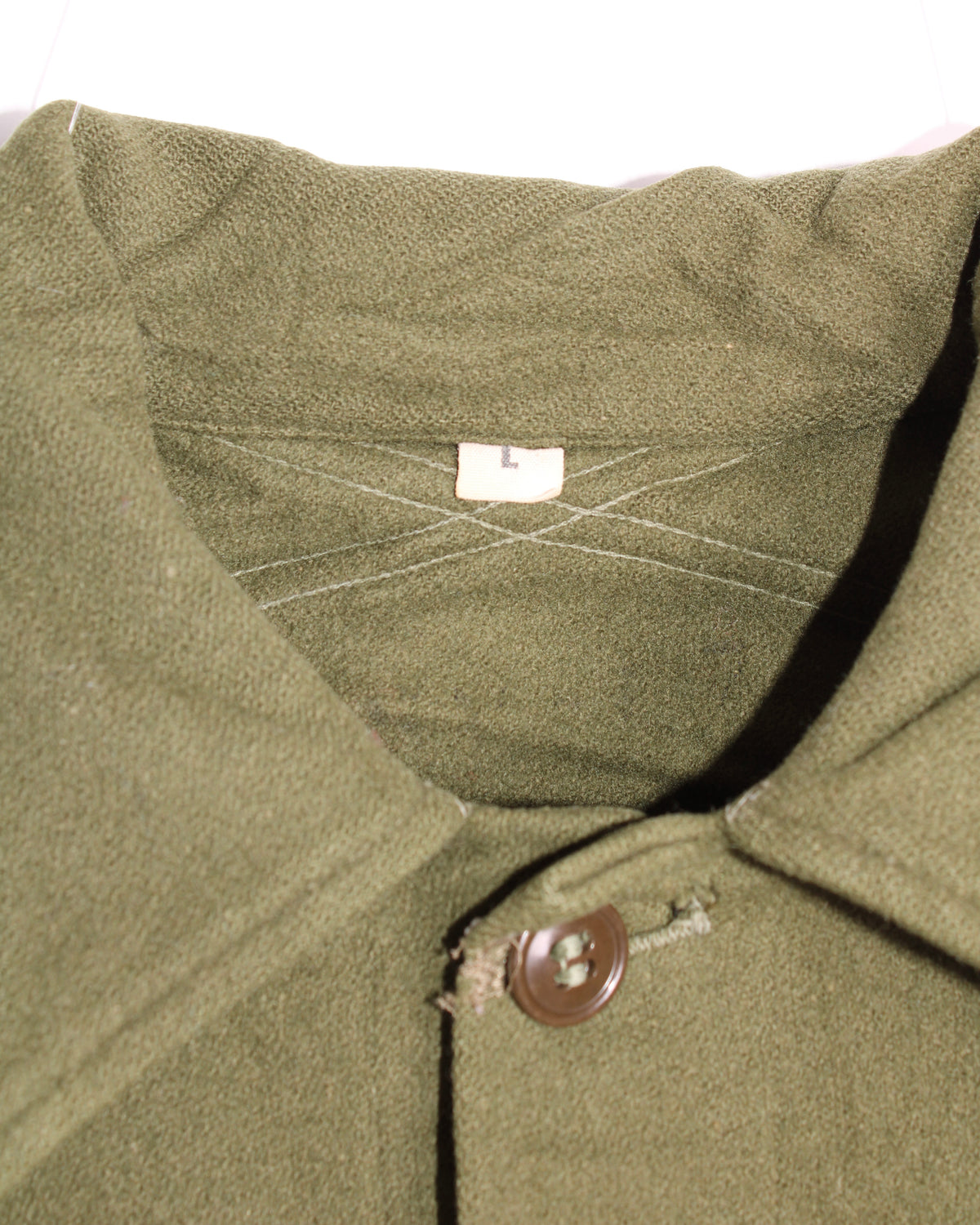 US ARMY VINTAGE OG 108 WOOL SHIRT OLIVE GREEN - LARGE