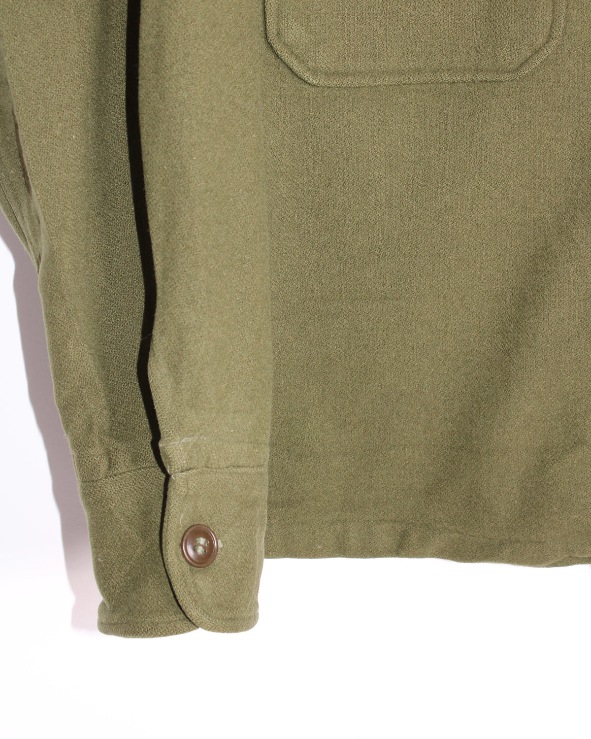 US ARMY VINTAGE OG 108 WOOL SHIRT OLIVE GREEN - LARGE